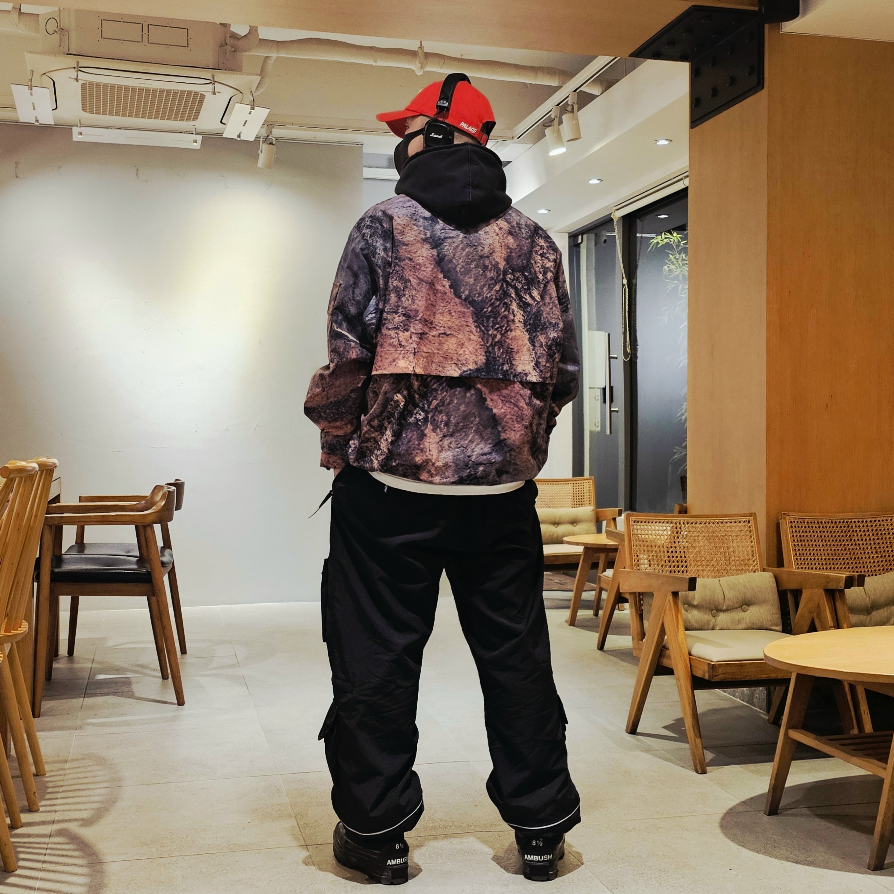 Palace P 6-Panel Red - 20FW, Marshall Major IV Black (Korean Ver.) 착용 스타일
