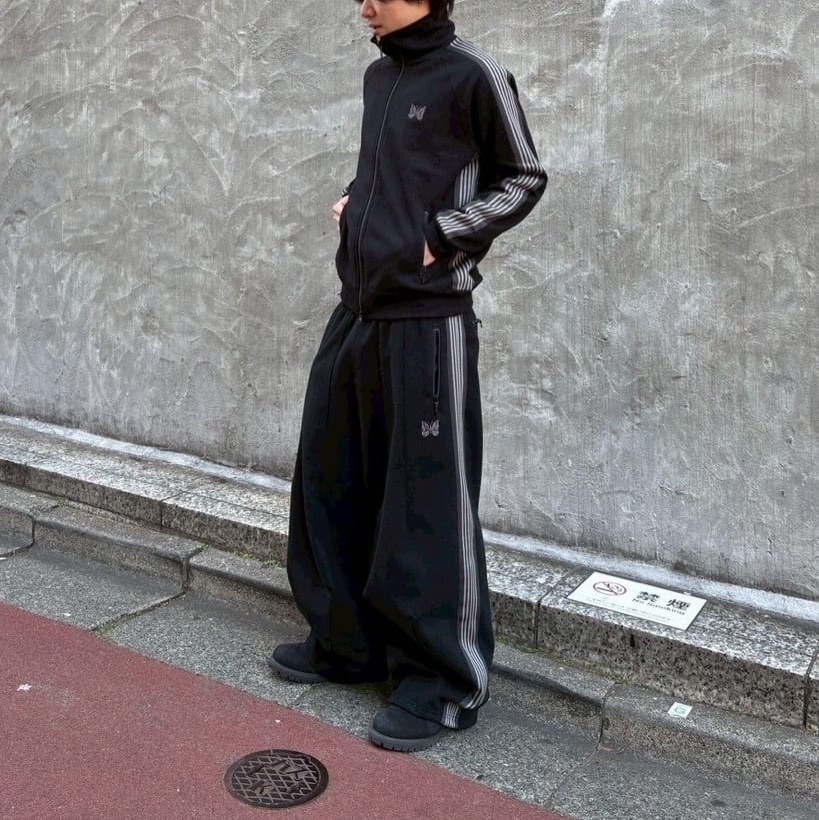 Needles x B'2nd H.D. Track Pants Cotton Jersey Black 착용 스타일
