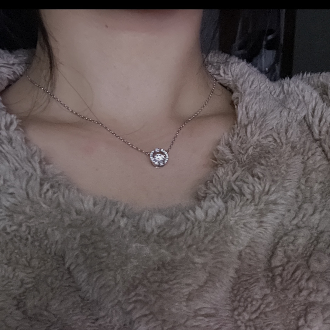 (W) Swarovski Sparkling Dance Necklace White Rhodium Plated 착용 스타일 - 4