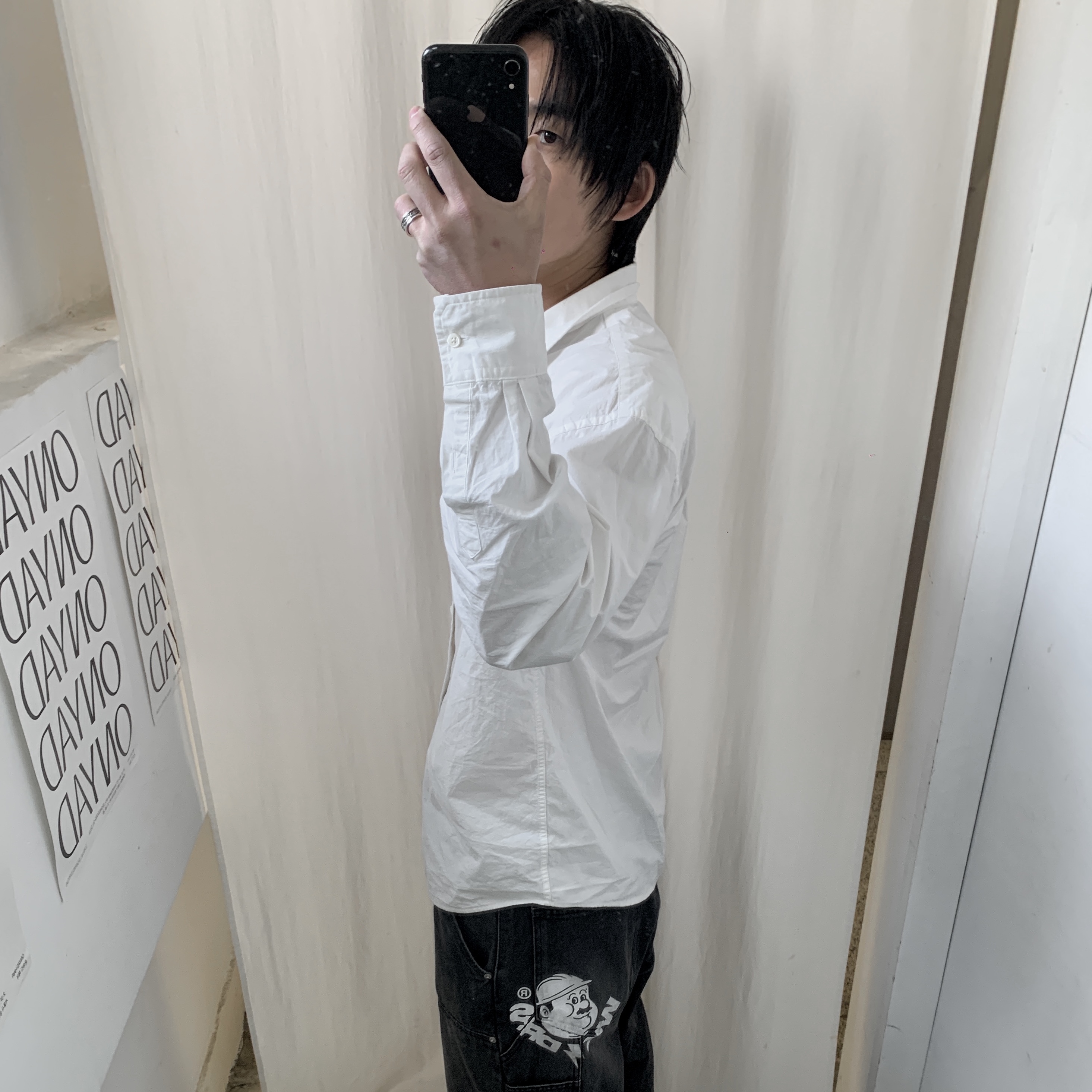 Uniqlo x JW Anderson Oxford Oversized Shirt White - KR 착용 스타일 - 2