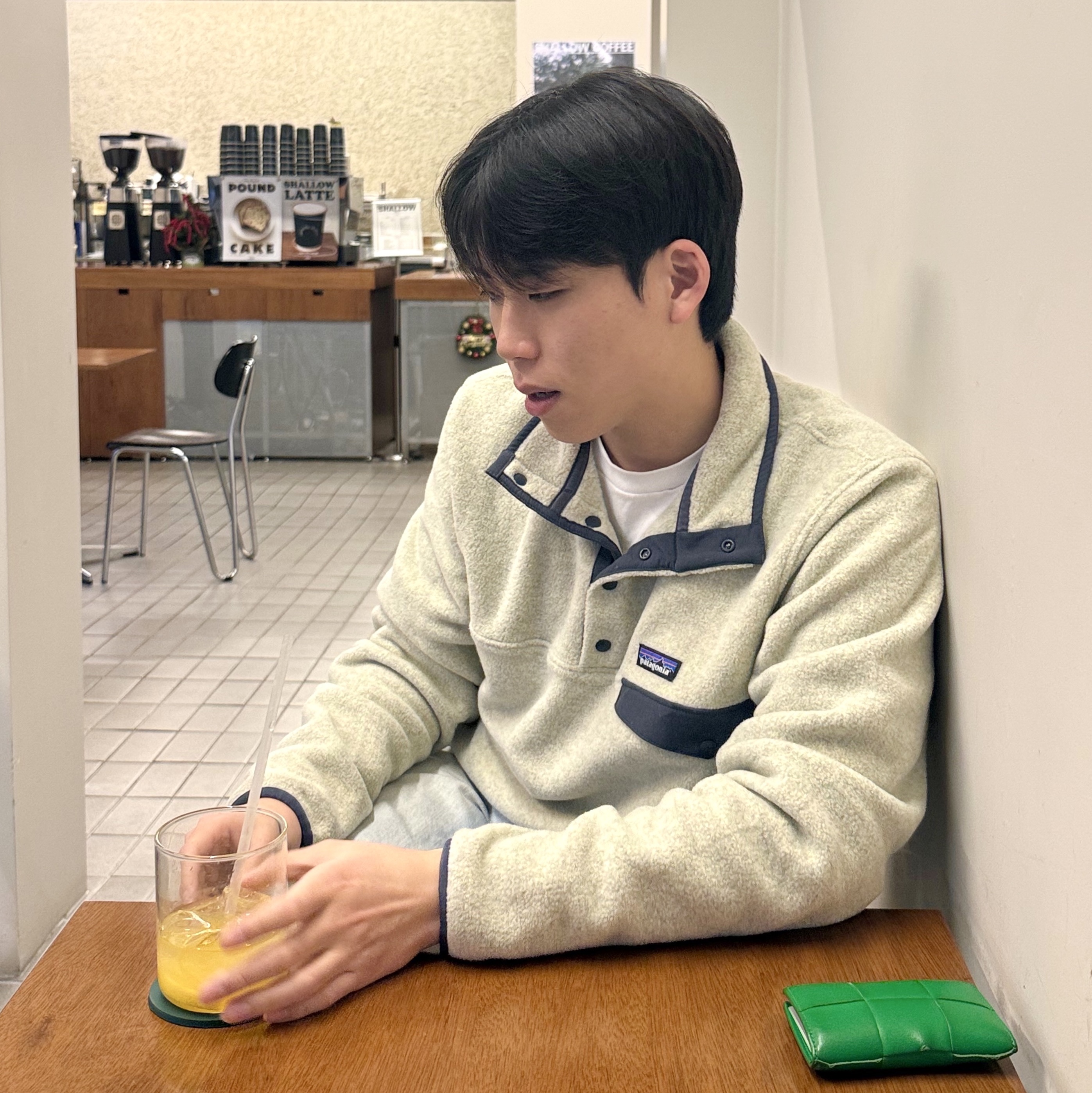 Patagonia Lightweight Synchilla Snap-T Fleece Pullover Oatmeal Heather/Smolder Blue/New Navy, Bottega Veneta Flap Card Case Parakeet 착용 스타일 - 3
