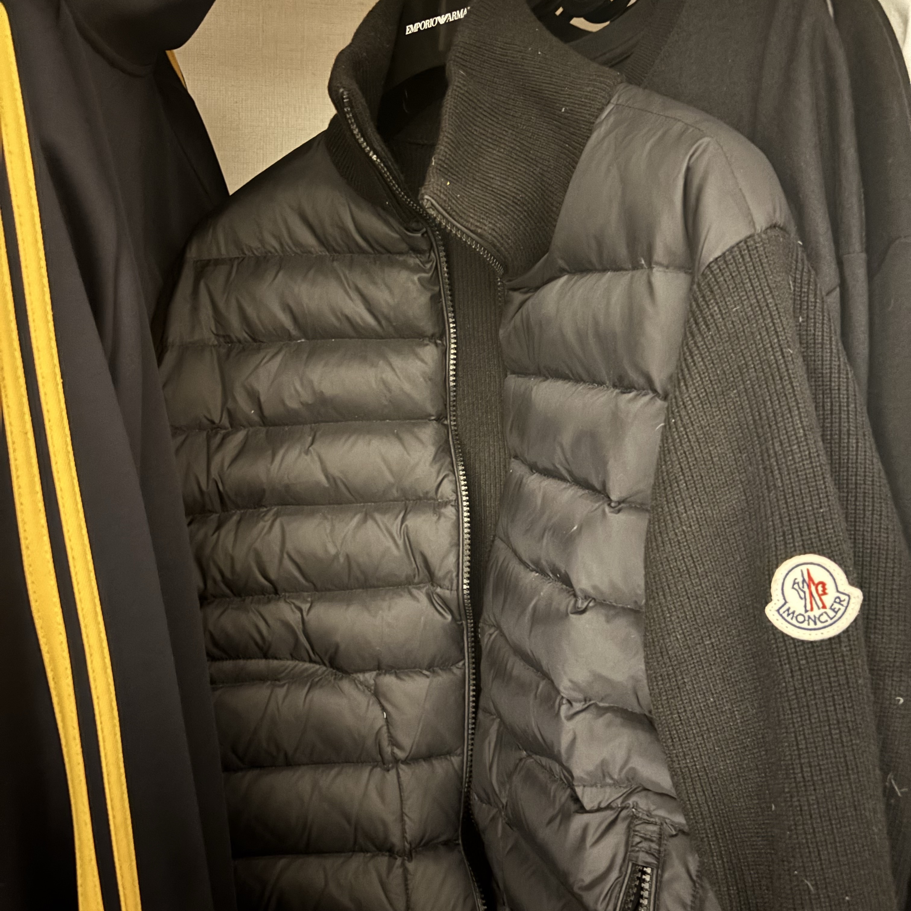 Moncler Padded Wool Cardigan Black - 24FW 착용 스타일 - 1