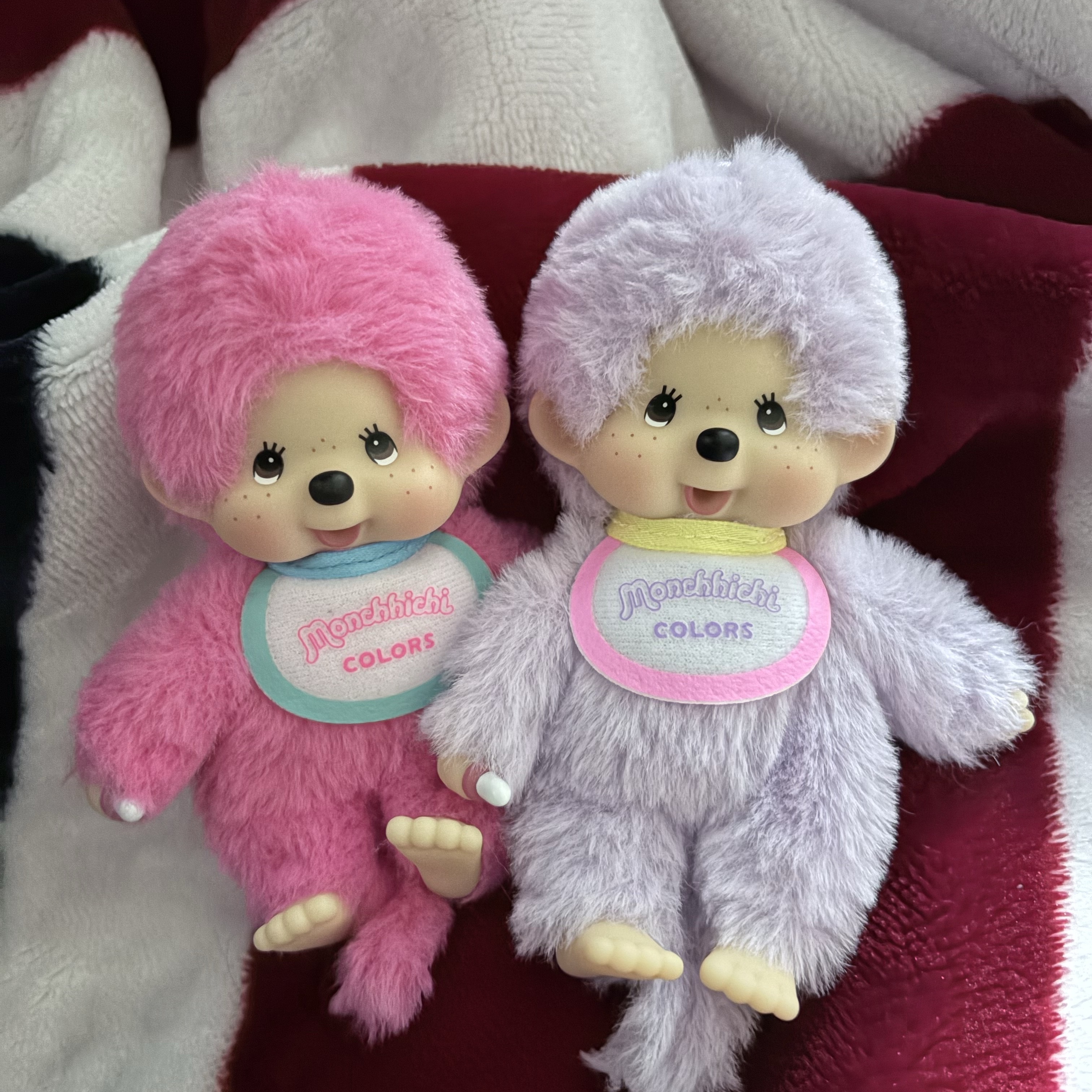 Monchhichi Colors Key Chain Purple, Monchhichi Colors Keychain Berry Pink 착용 스타일