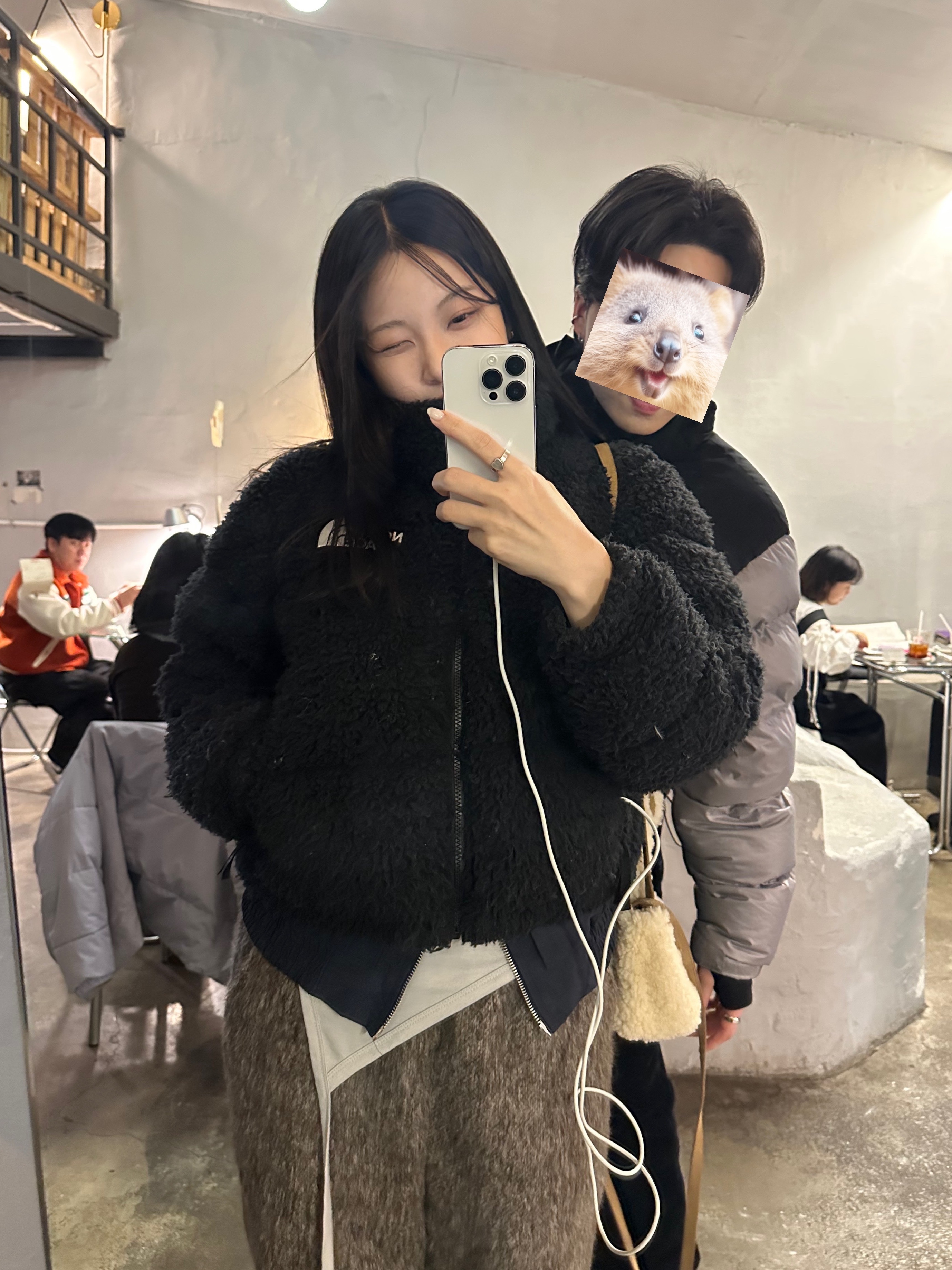 Supreme Polartec Lined Packable Earflap Camp Cap Khaki - 25FW, (W) The North Face Sherpa Nuptse Jacket Black 착용 스타일 - 2