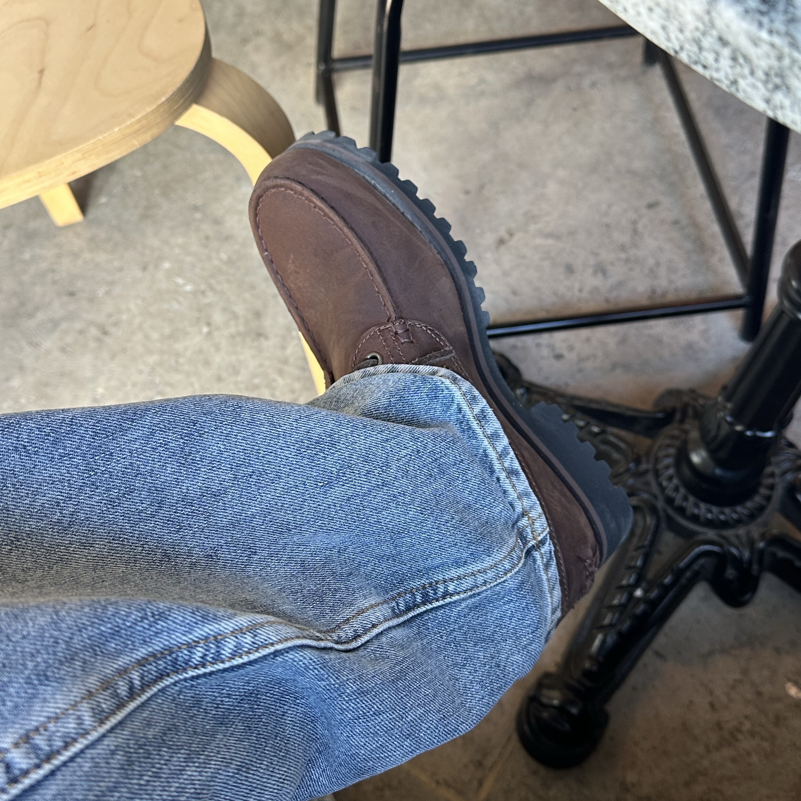 Timberland x Thisisneverthat 3-Eye Authentic Boat Shoes Brown - Wide 착용 스타일 - 2