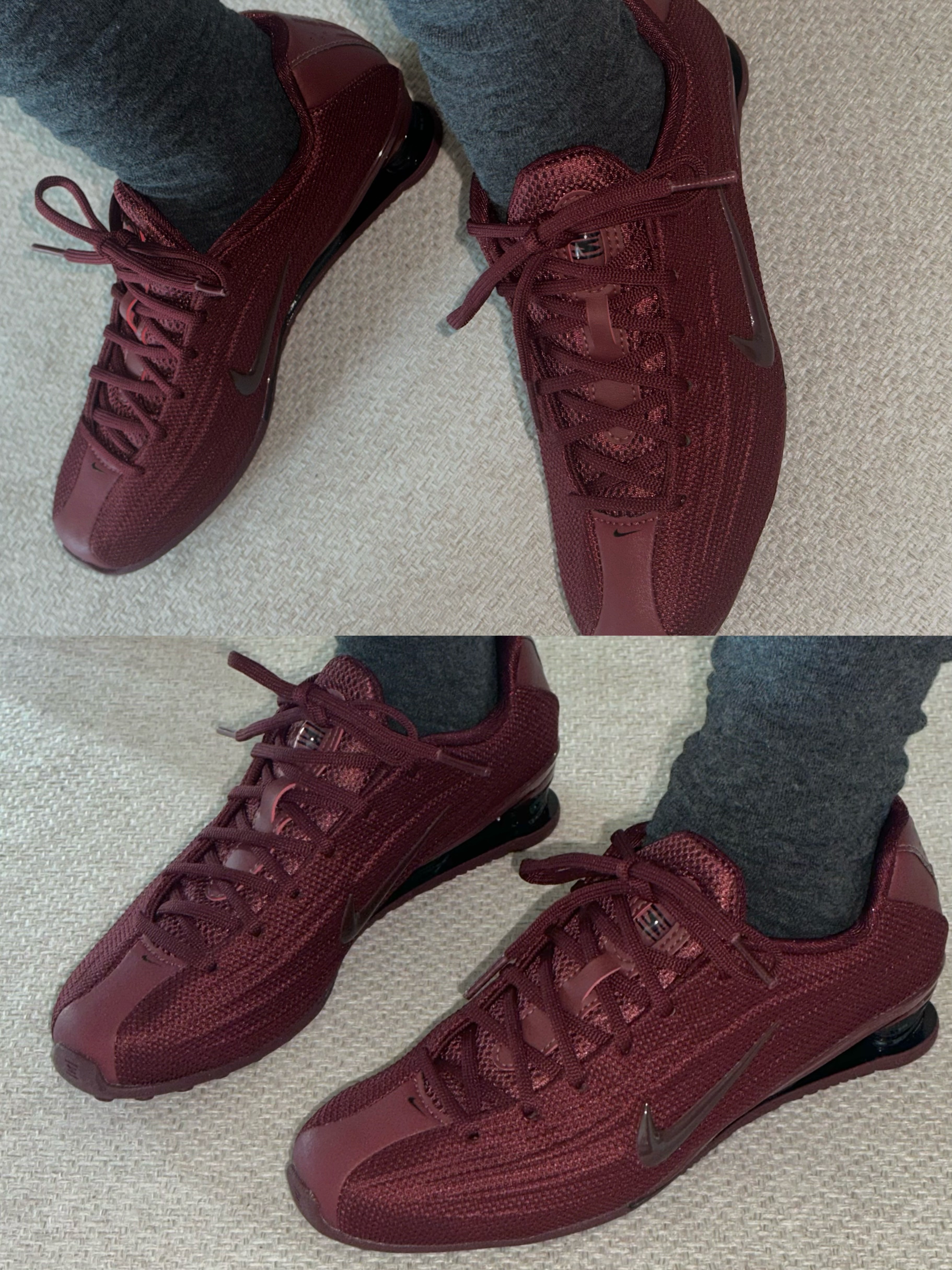 (W) Nike Shox Z Dark Team Red Mystic Dates 착용 스타일