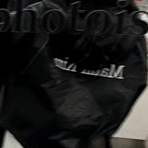 (W) Matin Kim Matin Crop Hoody Coating Jumper Black 착용 스타일
