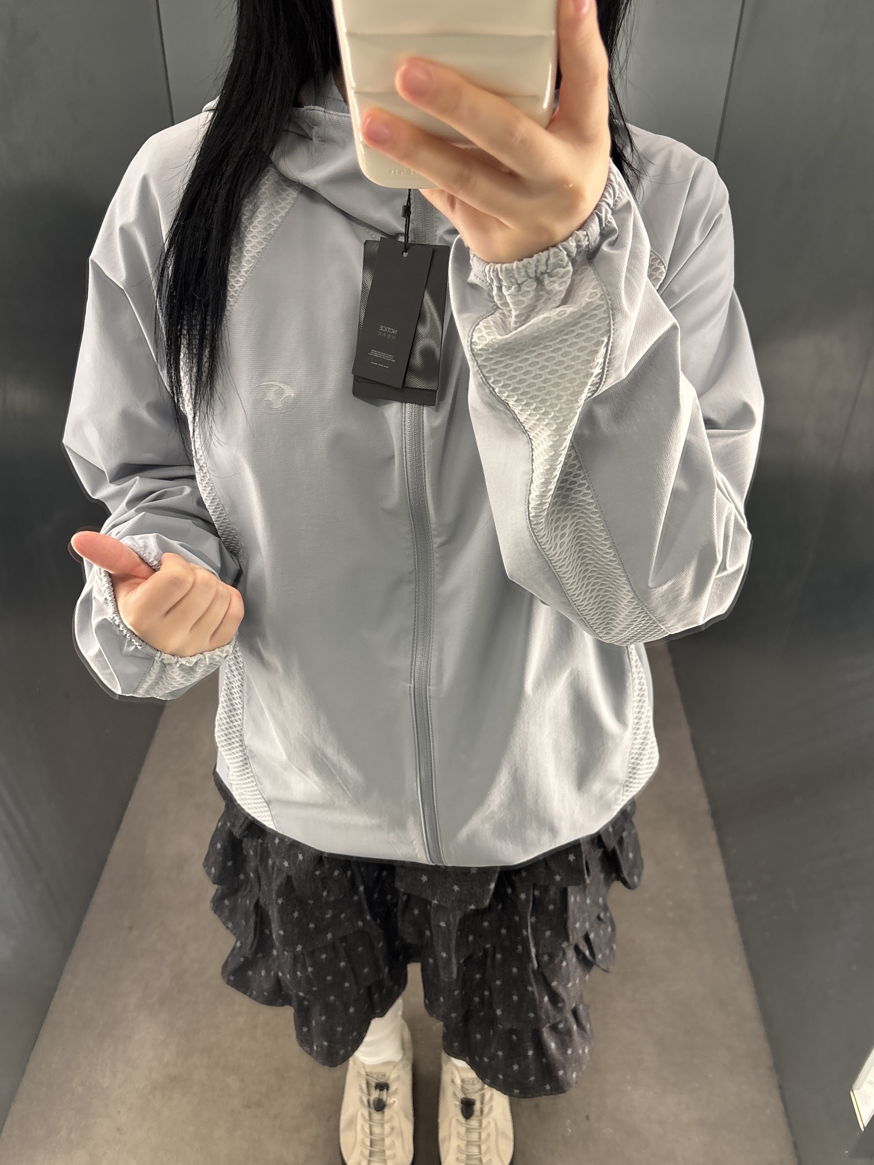 Sansan Gear Sprocket Hole Jacket Light Grey - 24SS, Keen Jasper Rocks SP Sneaker Birch Black 착용 스타일 - 3