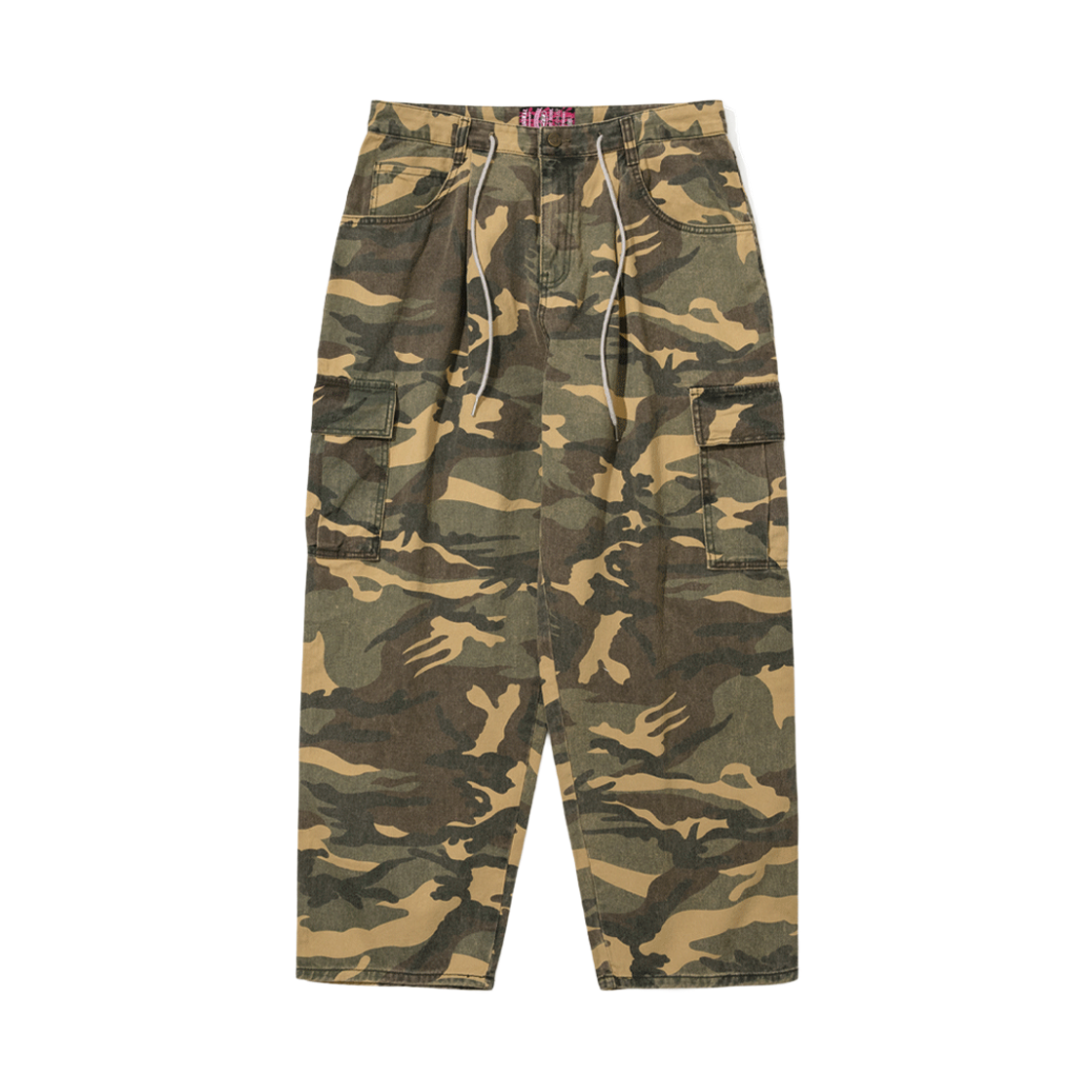 MBSRCOPTA09 Bsrabbit Cargo Loose Fit Cotton Pants Woodland Camo