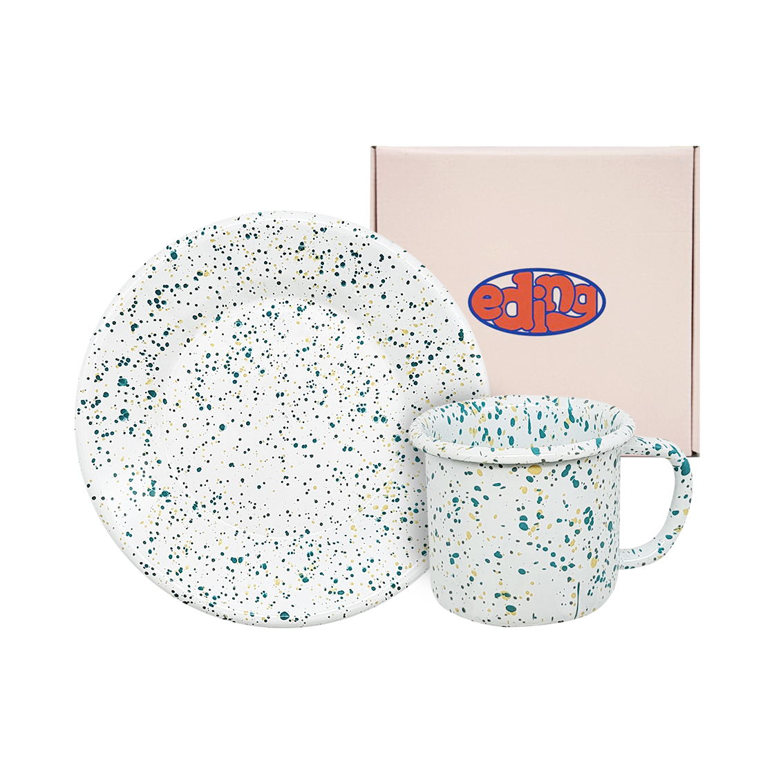 에딩 밀키웨이 플레이트21+머그컵L 타히티 민트 gift set(Eding Milkyway Plate Mug Gift Set Tahiti Mint)