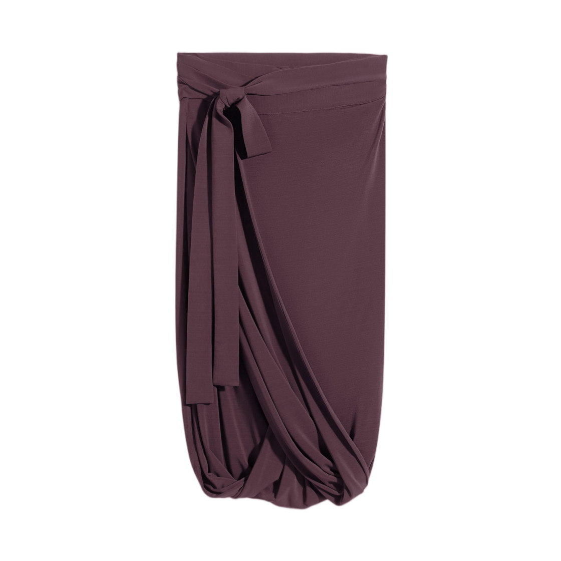 SK1069-LJ1050-523 (W) Lemaire Soft Wrap Skirt in Viscose Crepe Jersey Fig