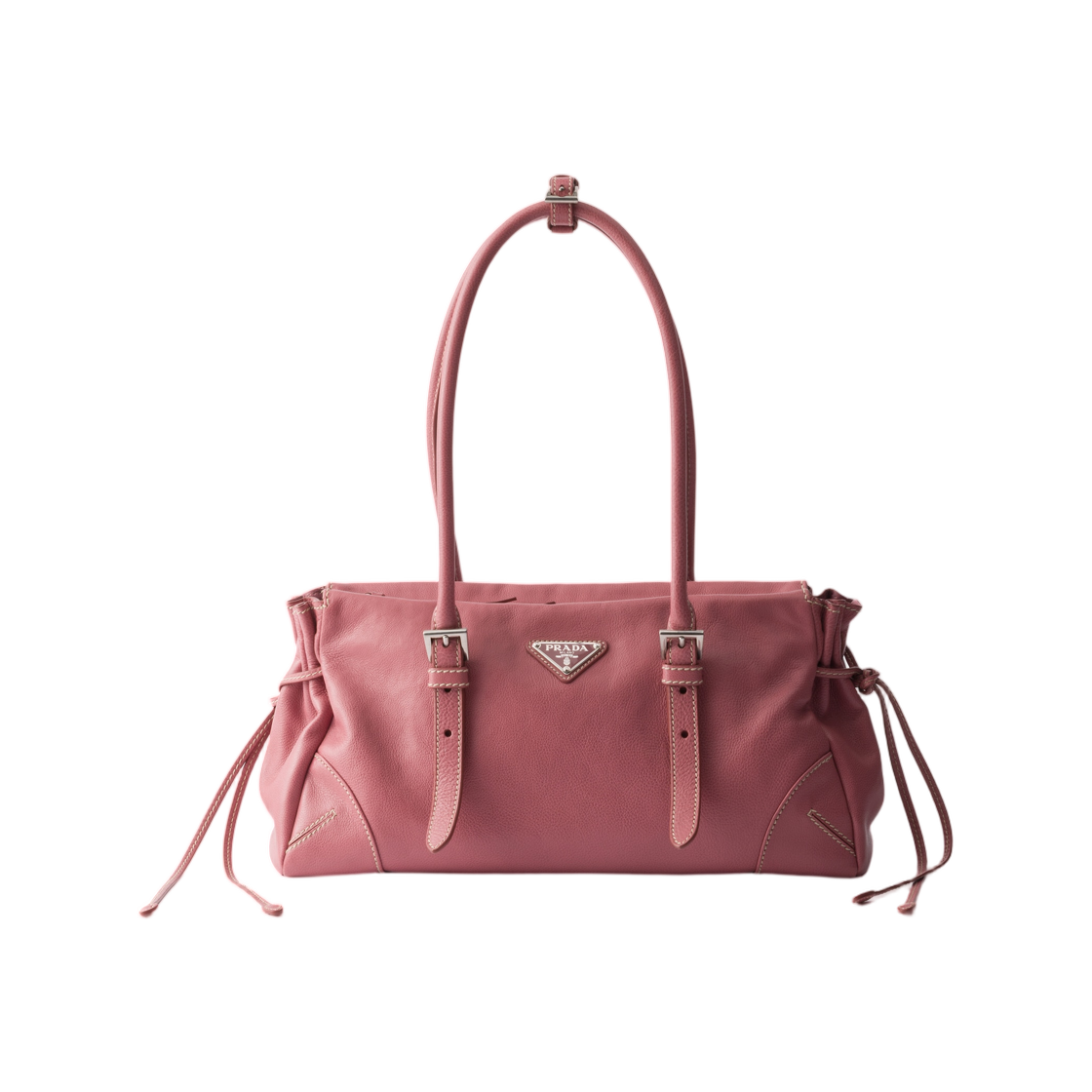 1BG628-2HF2-F0025 Prada Bonnie Medium Antiqued Leather Tote Bag Lotus Pink