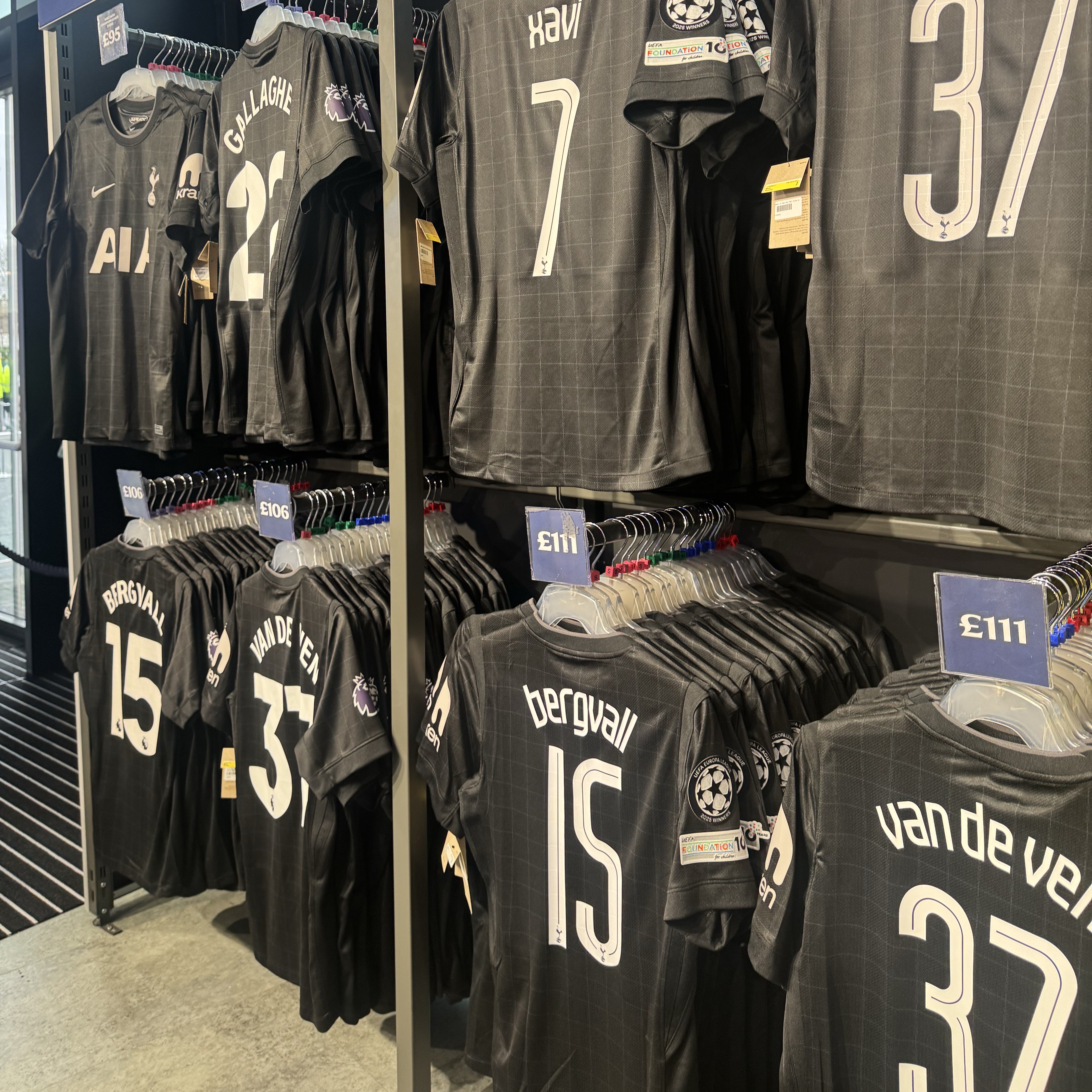 Nike Tottenham Hotspur 2025/26 Stadium Away Dri-Fit Soccer Replica Jersey Black Light Iron Ore (Non Marking Ver.) 착용 스타일
