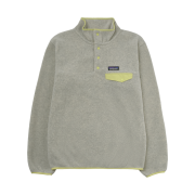 (W) Patagonia Lightweight Synchilla Snap-T Fleece Pullover Oatmeal Heather W Nearly Green