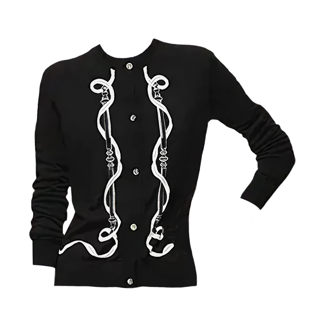 (W) 에르메스 페로네리 롱슬리브 가디건 누아((W) Hermes Ferronnerie Long Sleeve Cardigan Noir)