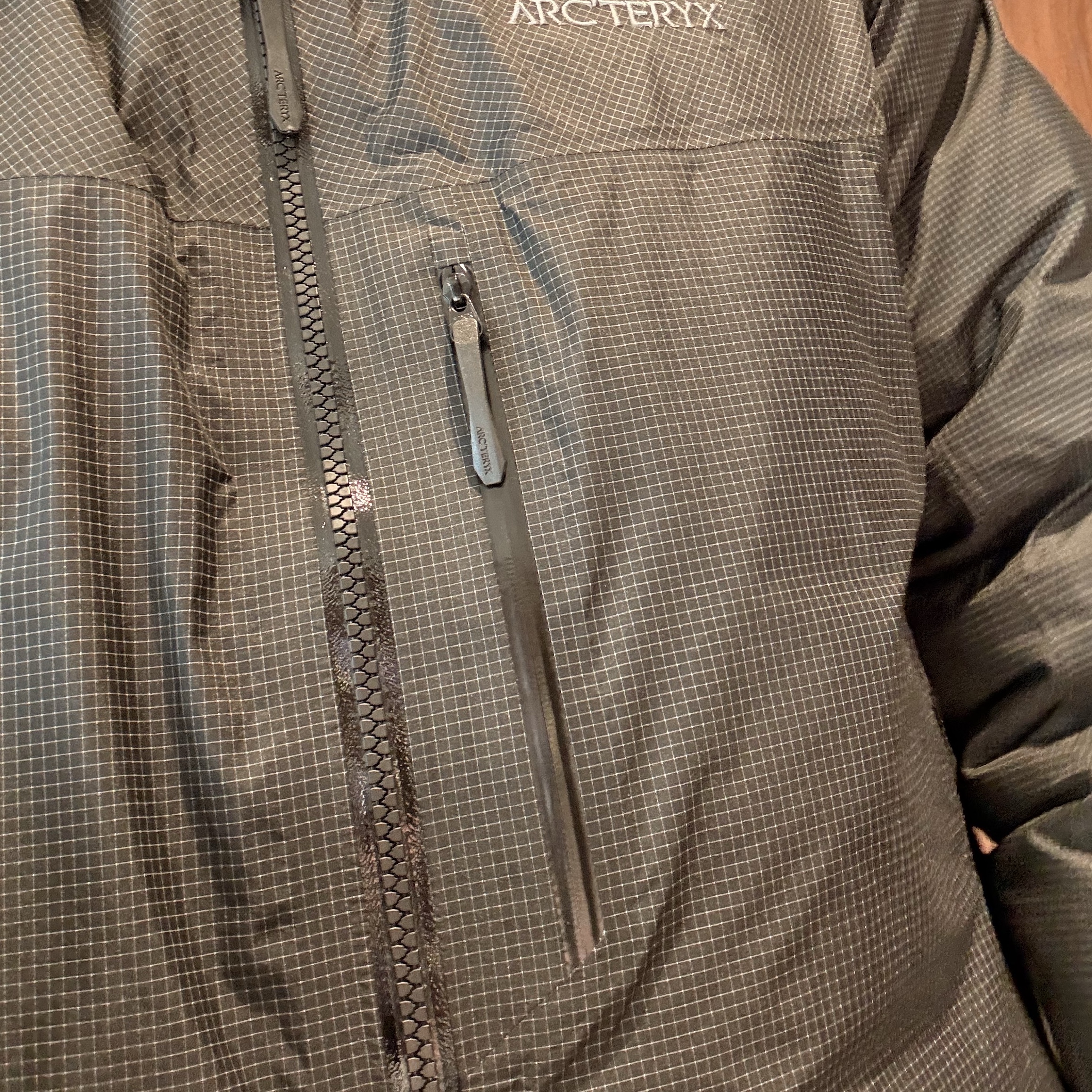 Arc'teryx Alpha Lightweight Parka Black 착용 스타일