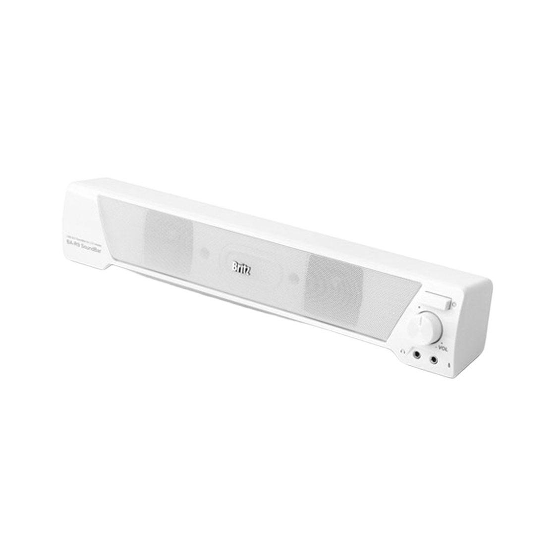 110067 BRITZ BA-R9 Computer USB Power Desktop 2-Channel Soundbar PC Speaker White