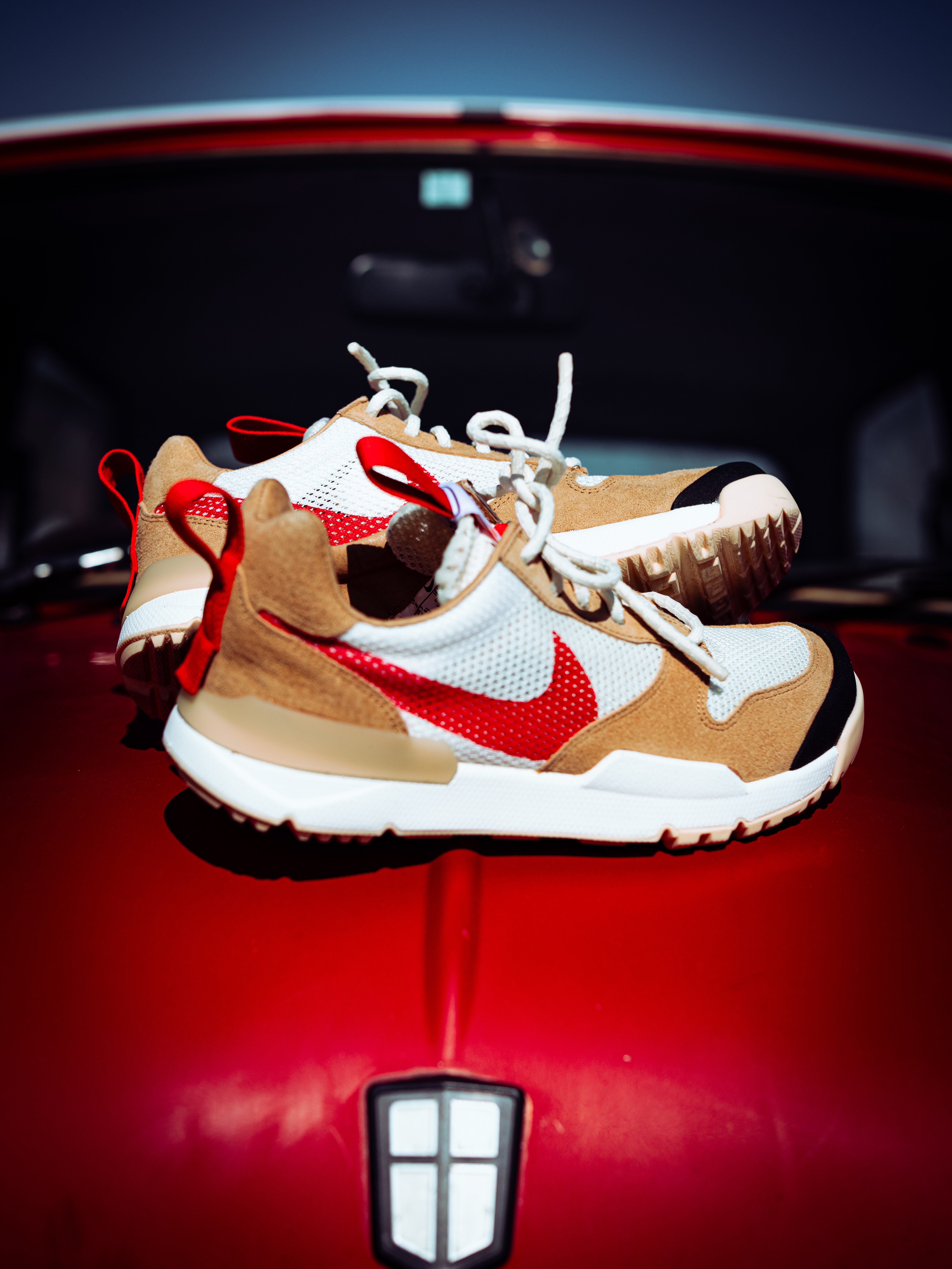 Nike x Tom Sachs Mars Yard Shoe 3.0 Space Camp, Supreme Washed Chino Twill Camp Cap Red - 25SS 착용 스타일 - 6