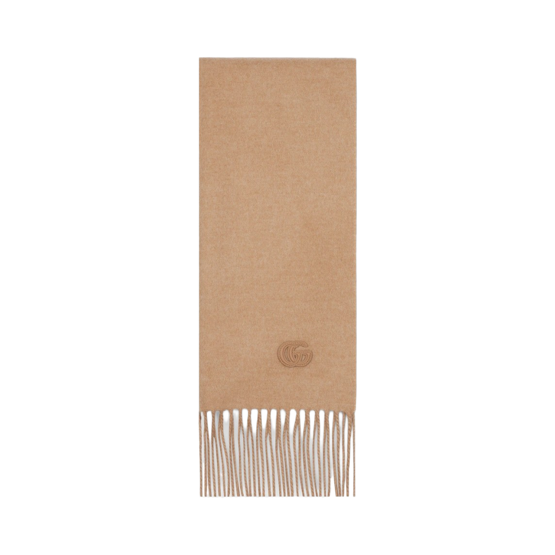 836559-3GAC0-9879 (W) Gucci Cashmere Muffler with Patch Beige Light Brown