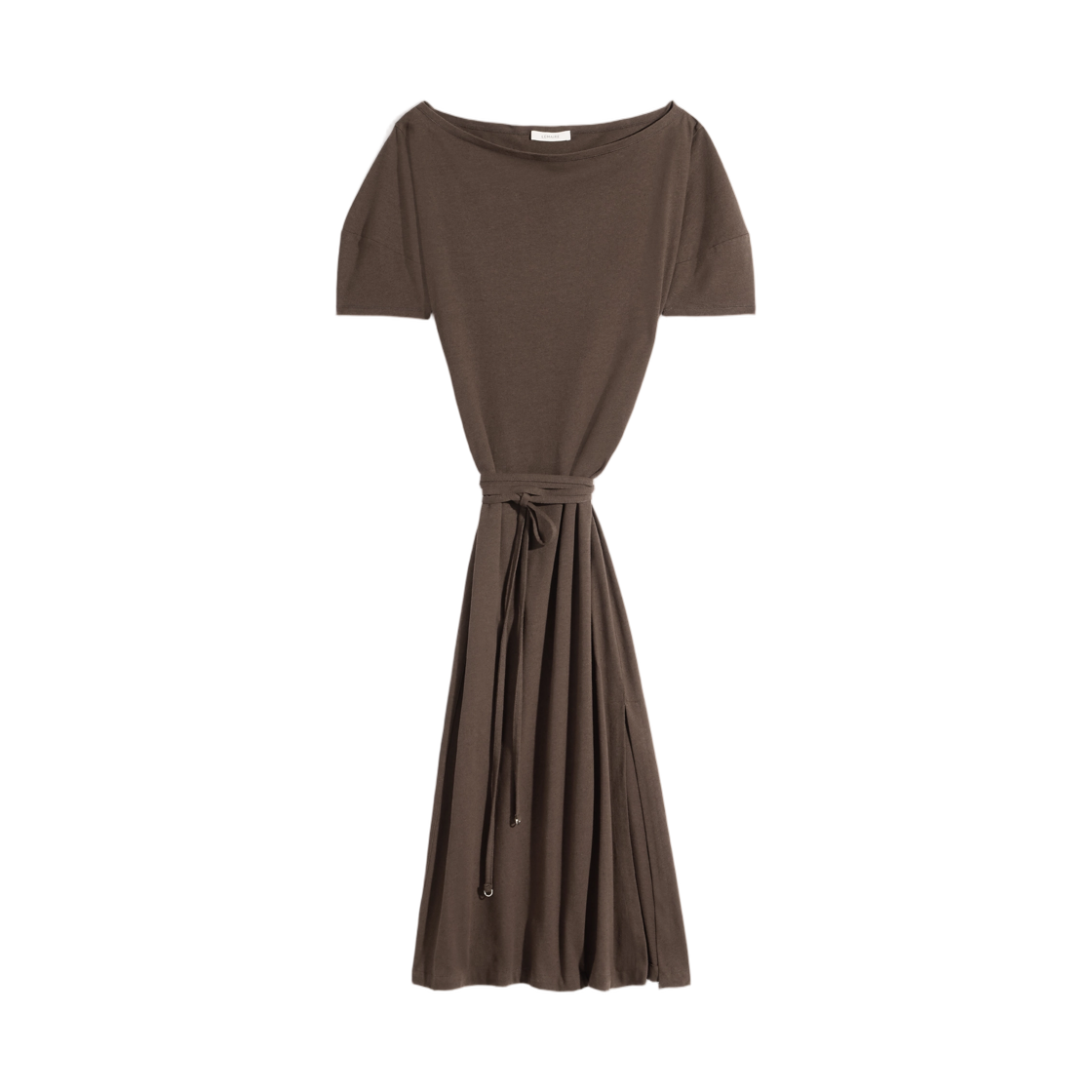 DR1147-LJ1010-512 (W) Lemaire Off Shoulder Dress in Heavy Cotton Linen Jersey Ristretto