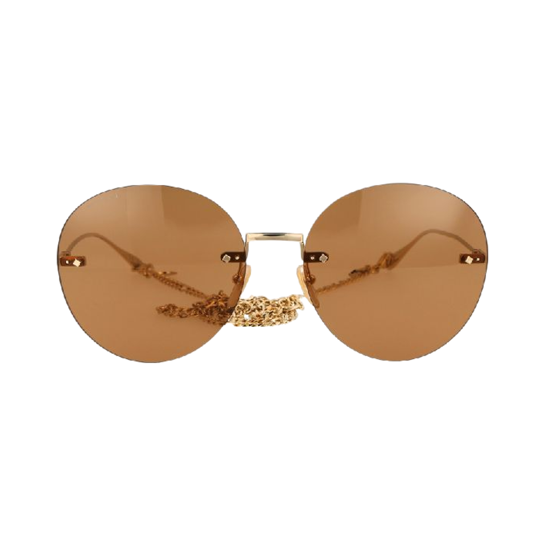 (W) 구찌 라운드 프레임 메탈 선글라스 골드 브라운((W) Gucci Round Frame Metal Sunglasses Gold Brown)