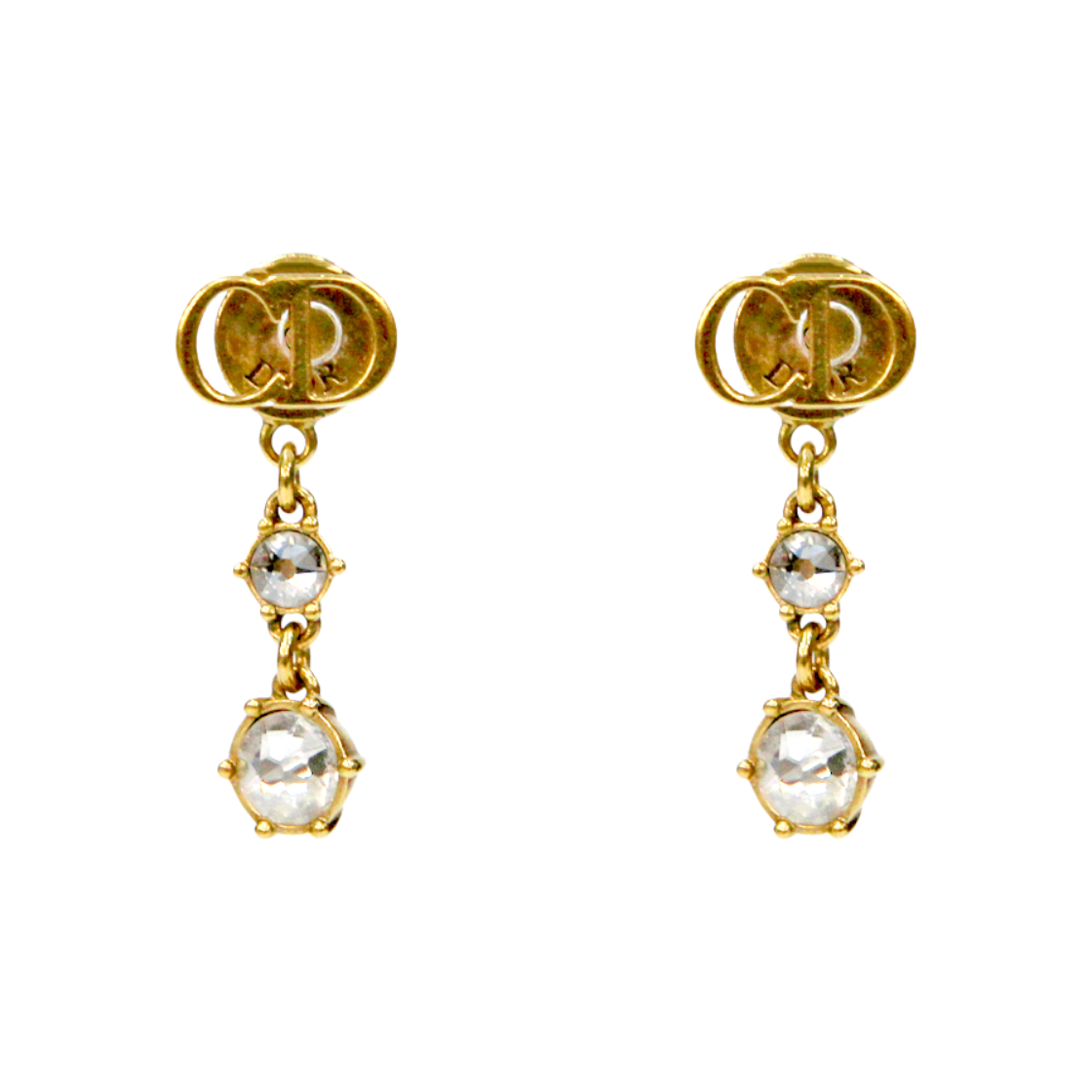 ITEUWMISDMQA Dior Tribal Cubic CD Gold Earrings A-B47409