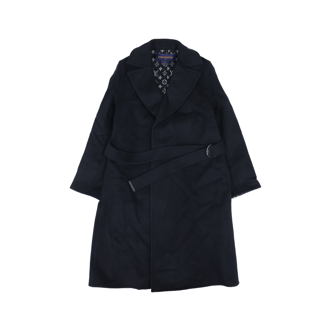 ITVTDJ3WDQTI Louis Vuitton Double Wrap Coat in Black Wool