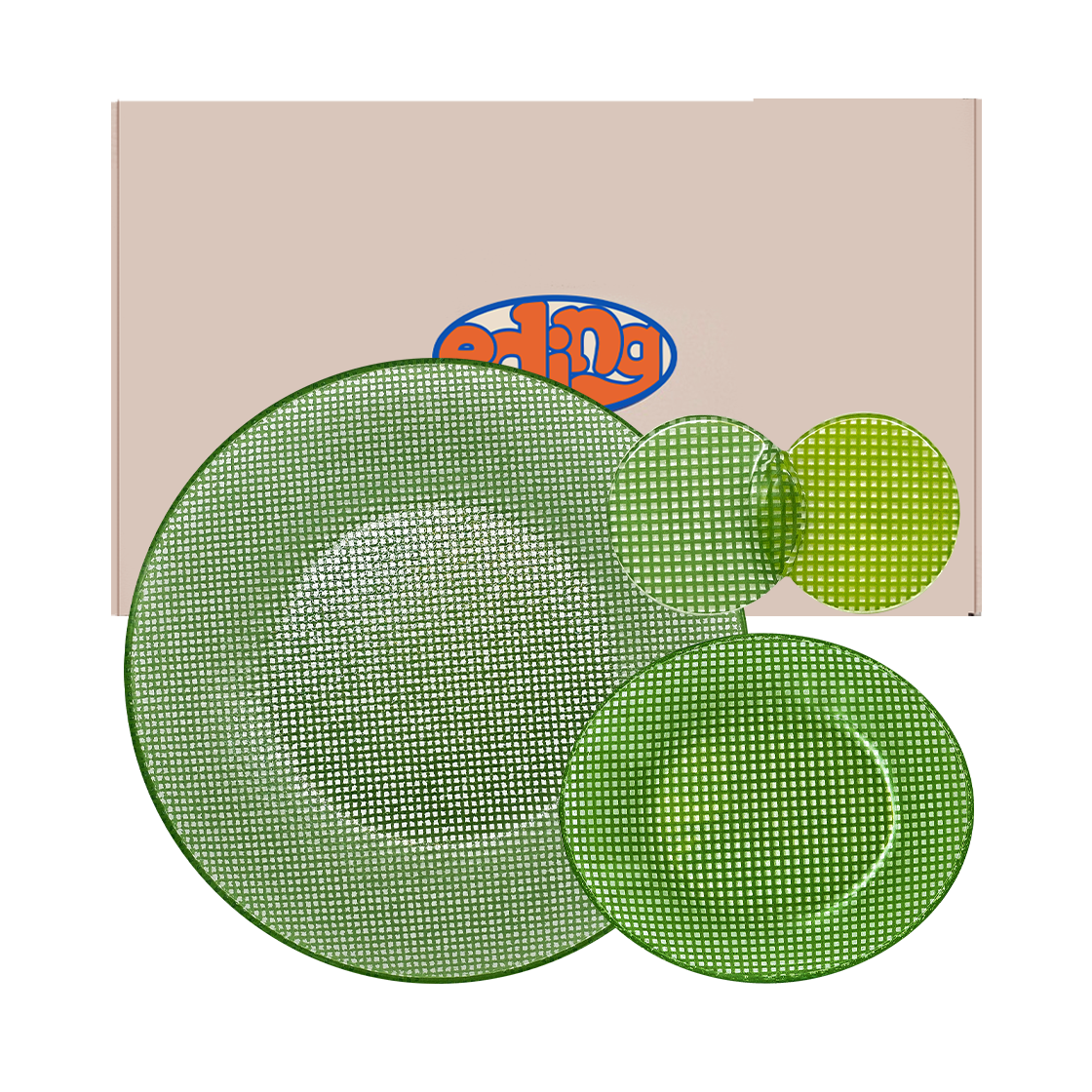 에딩 체키 플레이트  gift B set 그린(Eding Checky Plate Gift B set Green)