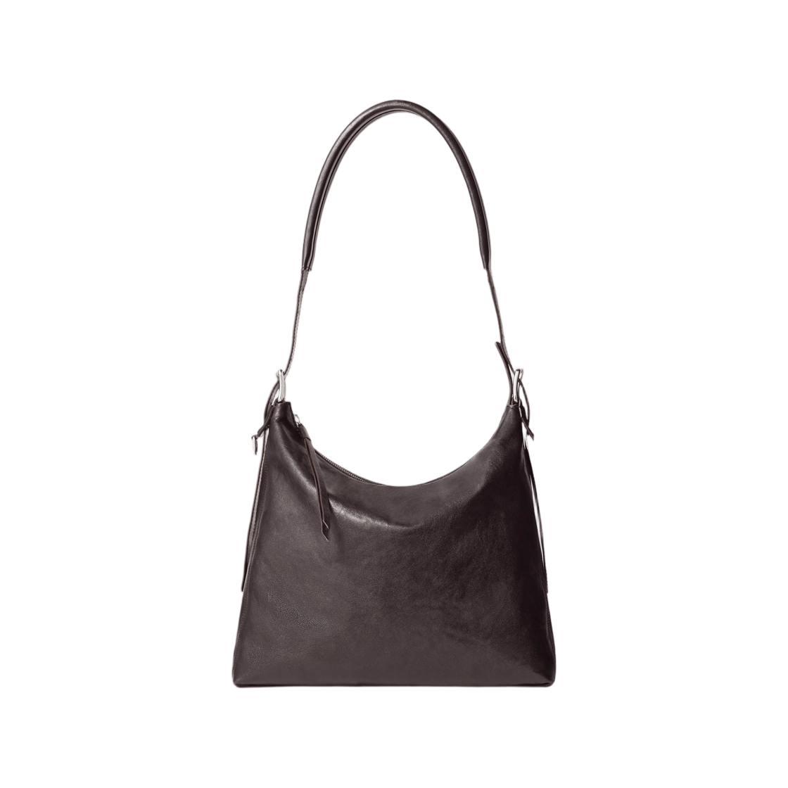 르메르 스몰 벨티드 호보백 레더 다크 초콜릿(Lemaire Small Belted Hobo Bag in Leather Dark Chocolate)
