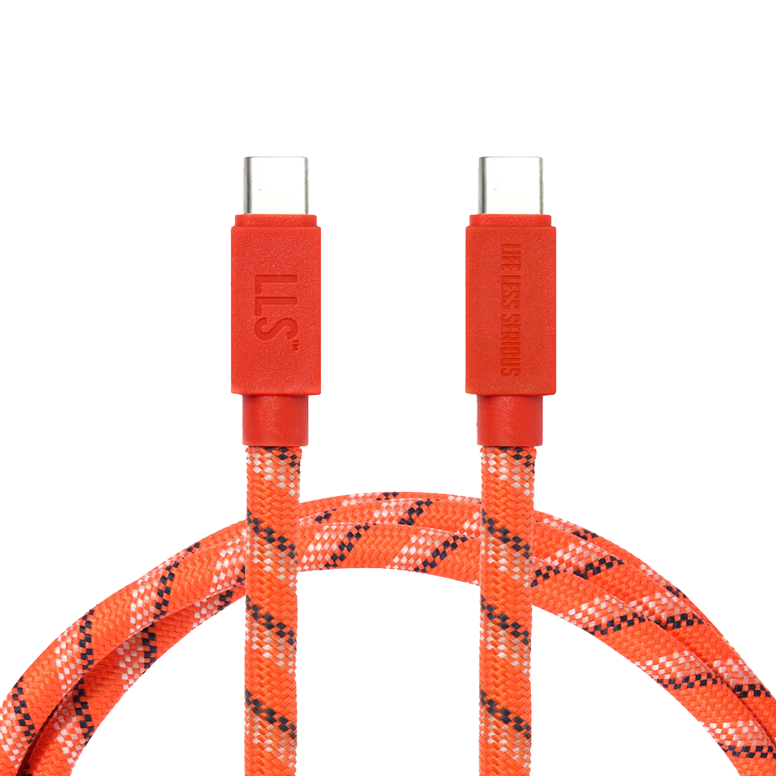 엘엘에스 로프 고속 CtoC 타입 충전 케이블 오렌지 1.5m(LLS ROPE STRAP CABLE CtoC(60w) / ZESTY ORANGE) - 1