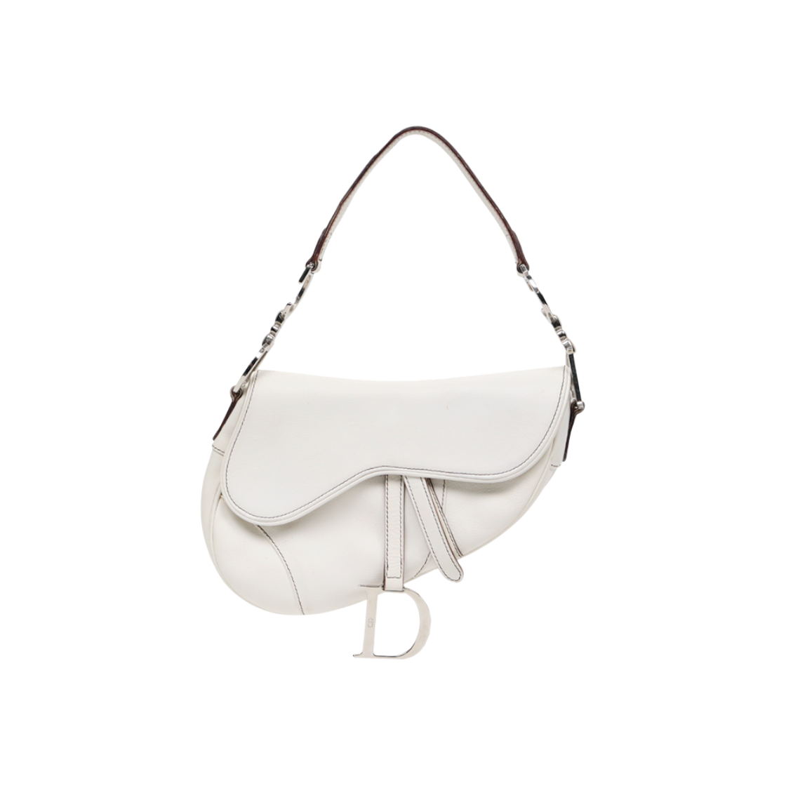 디올 화이트 레더 새들 숄더백 D-A48334(Dior White Leather Saddle Shoulder Bag D-A48334)