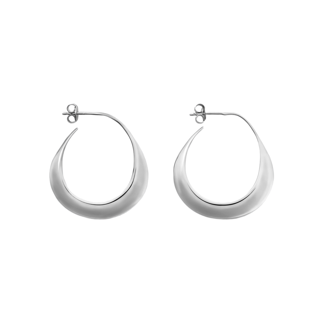JW0123-LO0042-927 Lemaire Hoops Drop Earrings in Silver