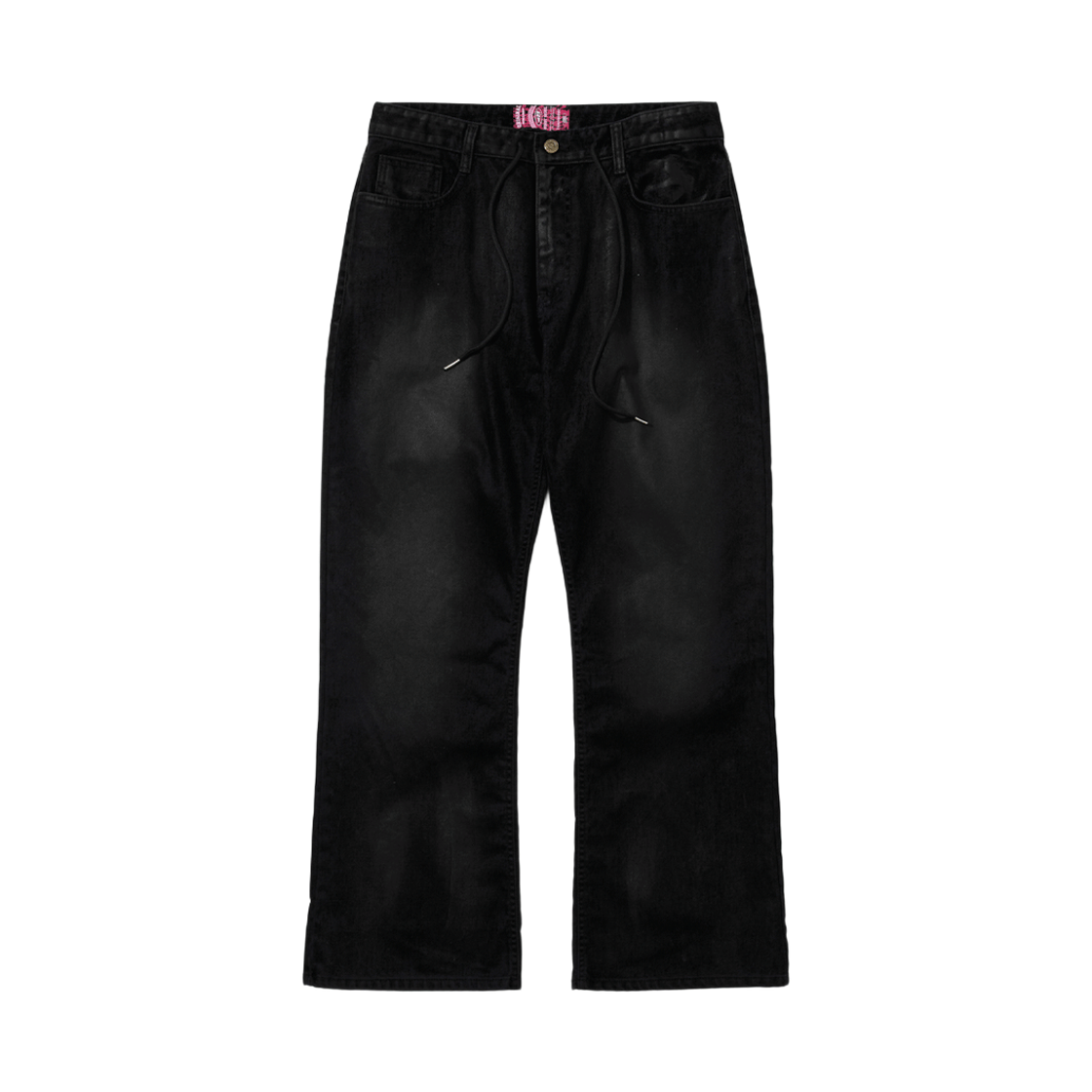 MBSRCOPTA08 Bsrabbit Flare Relaxed Fit Velvet Denim Pants Vintage Black