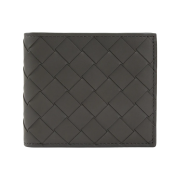 Bottega Veneta Intrecciato Bi-Fold Wallet Graphite Bright Red