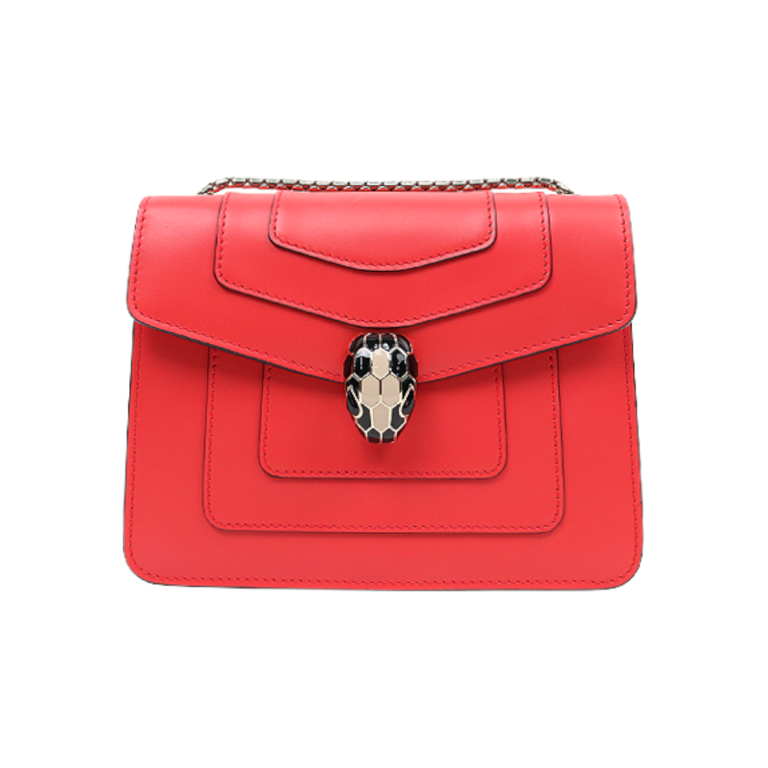 ITI939GDIVV7 Bulgari Red Orange Serpenti Chain Shoulder Bag C-A47470
