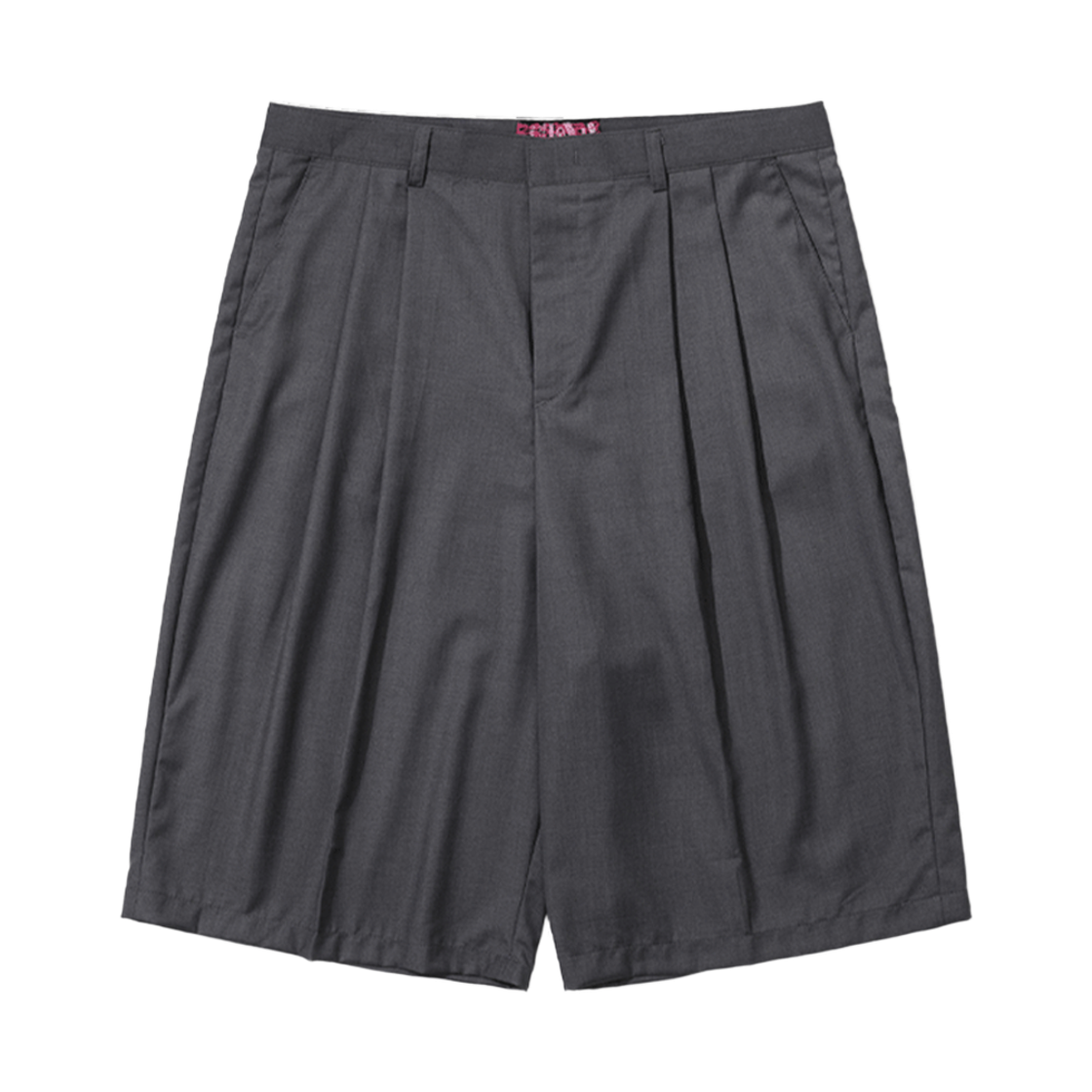 비에스래빗 버뮤다 투턱 루즈핏 슬랙스 숏팬츠 그레이(Bsrabbit Bermuda Twotuck Loose Fit Slacks Shorts Gray)