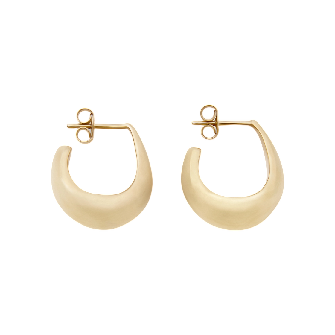 AC278-LO0036-540 Lemaire Curved Mini Drop Earrings in Vermeil Light Gold