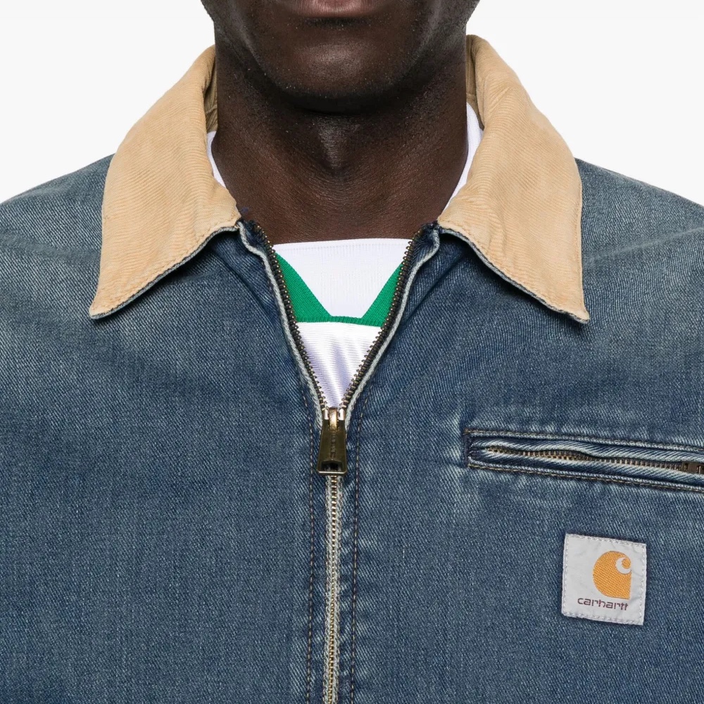 Carhartt WIP OG Detroit Jacket Blue Dusty Hamilton Brown Dark Used Wash 착용 스타일