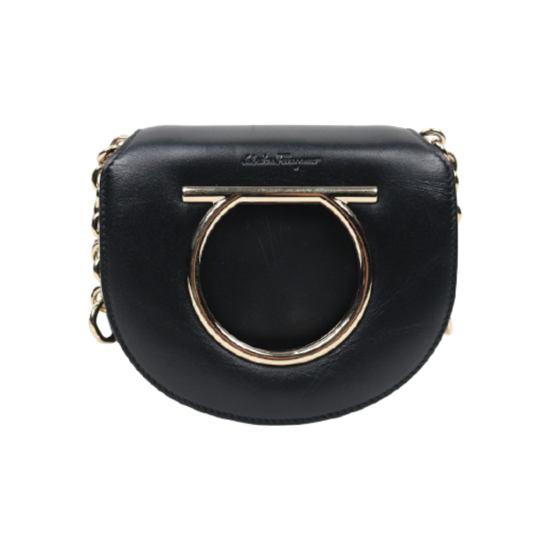 ITPTC86WEUH5 Salvatore Ferragamo Black Gancini Crossbody Bag C-A47018