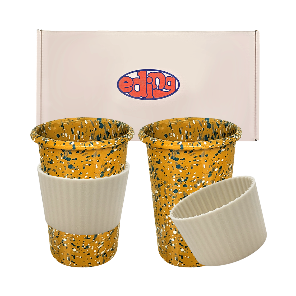 에딩 밀키웨이 법랑 컵 롱텀블러 + 홀더 잉카 브론즈 2p gift set(Eding Mlikyway Enamel Long Tumbler+Holder 2p Gift Set Inca Bronze) - 1