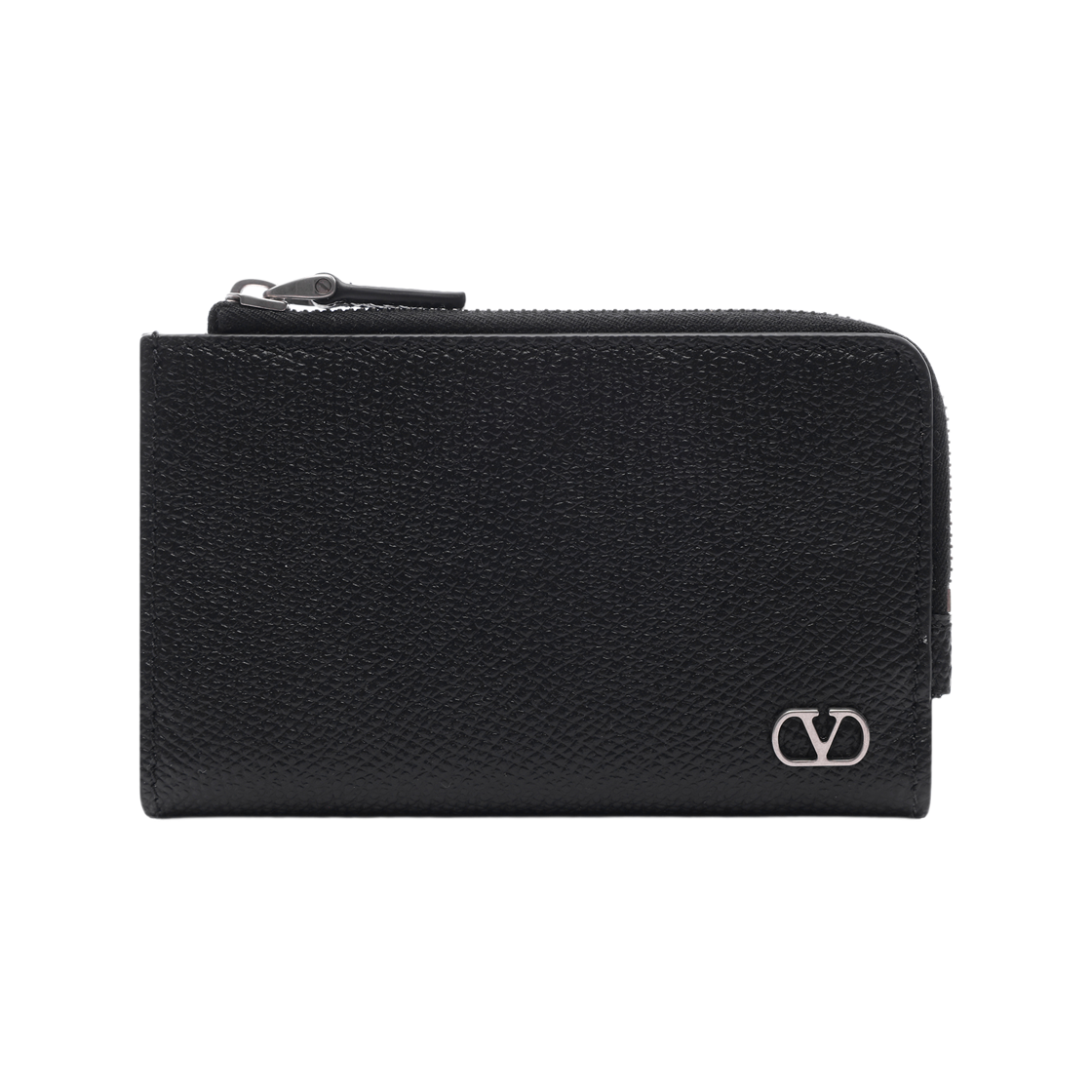 발렌티노 브이로고 시그니쳐 지퍼 반지갑 블랙(Valentino Vlogo Signature Zip Bi-Fold Wallet Black)