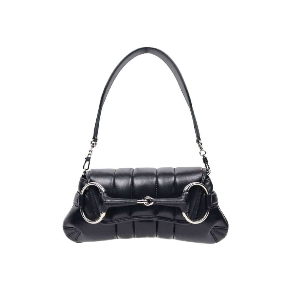구찌 블랙 레더 홀스빗 숄더백 C-A46276(Gucci Black Leather Horsebit Shoulder Bag C-A46276) - 1