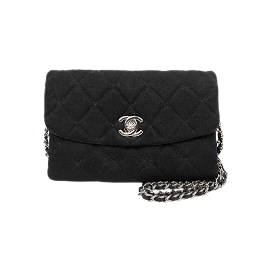 ITSRLEP3GUG4 Chanel Mini Black Fabric Chain Shoulder Bag D-A47928