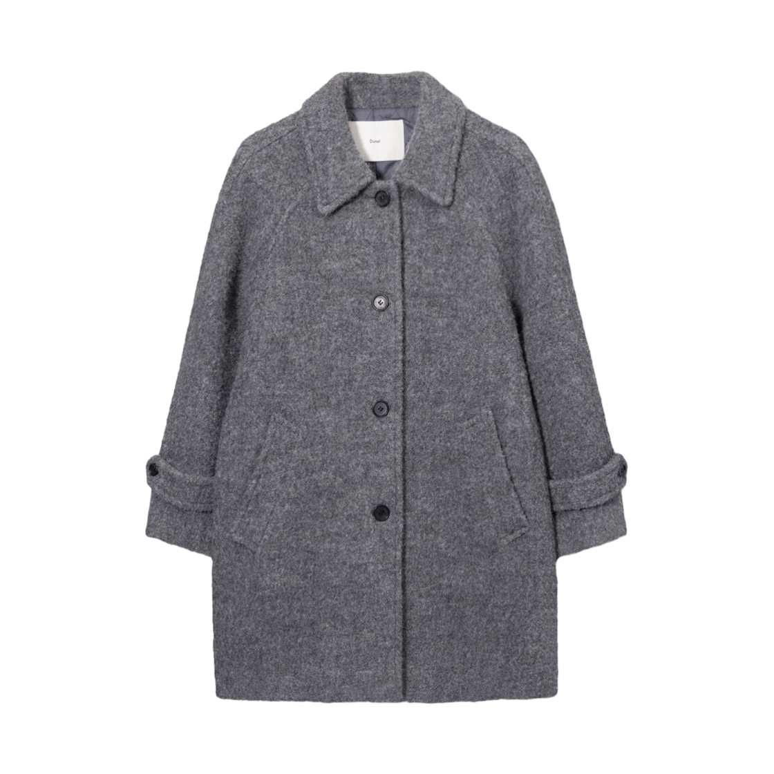 (W) 던스트 알파카 하프 맥 코트 멜란지 그레이((W) Dunst Alpaca Half Mac Coat Melange Grey)
