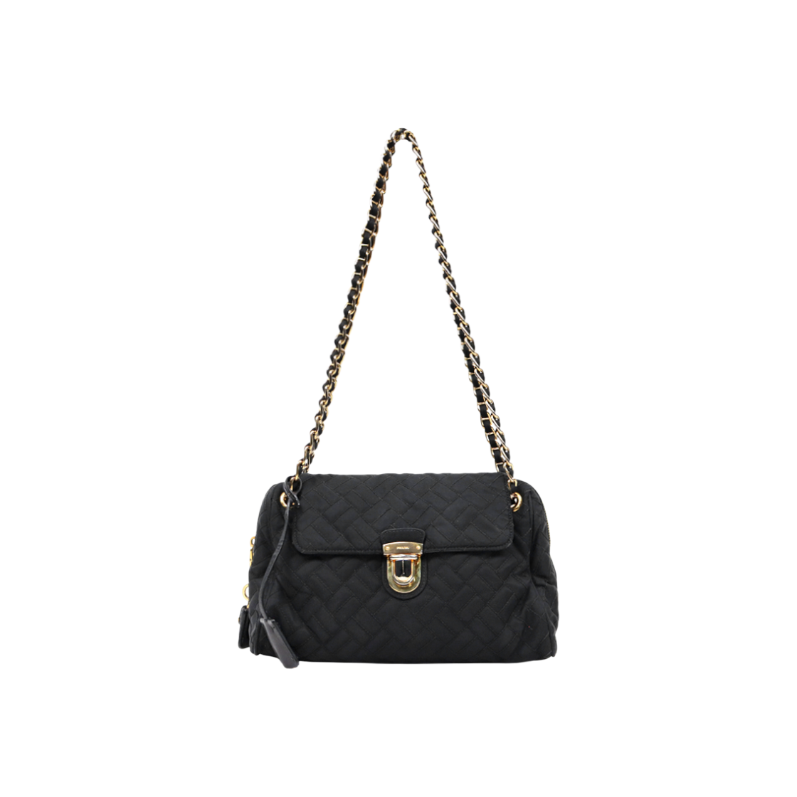 ITEKBHFAUUK3 Prada Black Quilted Chain Shoulder Bag C-A46704
