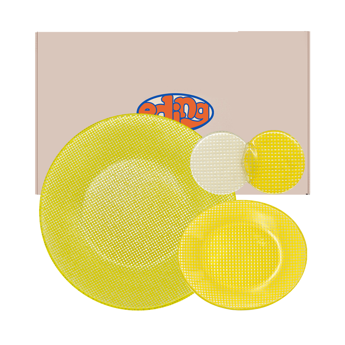 에딩 체키 플레이트  gift B set 레몬(Eding Checky Plate Gift B set Lemon)