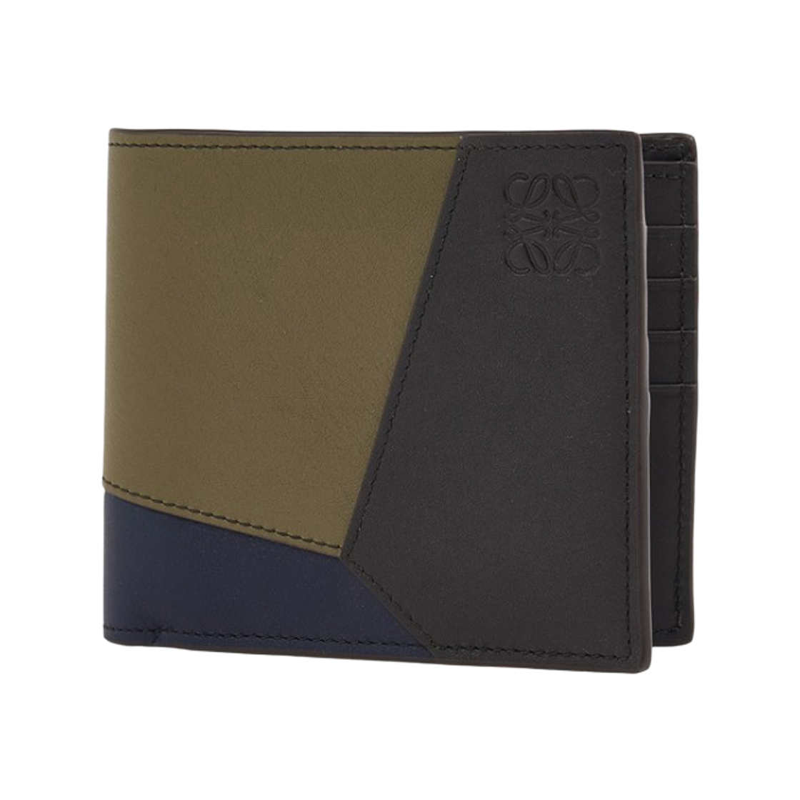 로에베 클래식 카프스킨 퍼즐 바이폴드 월렛 올리브 다크 브라운(Loewe Puzzle Bifold Wallet in Classic Calfskin Olive Dark Brown)