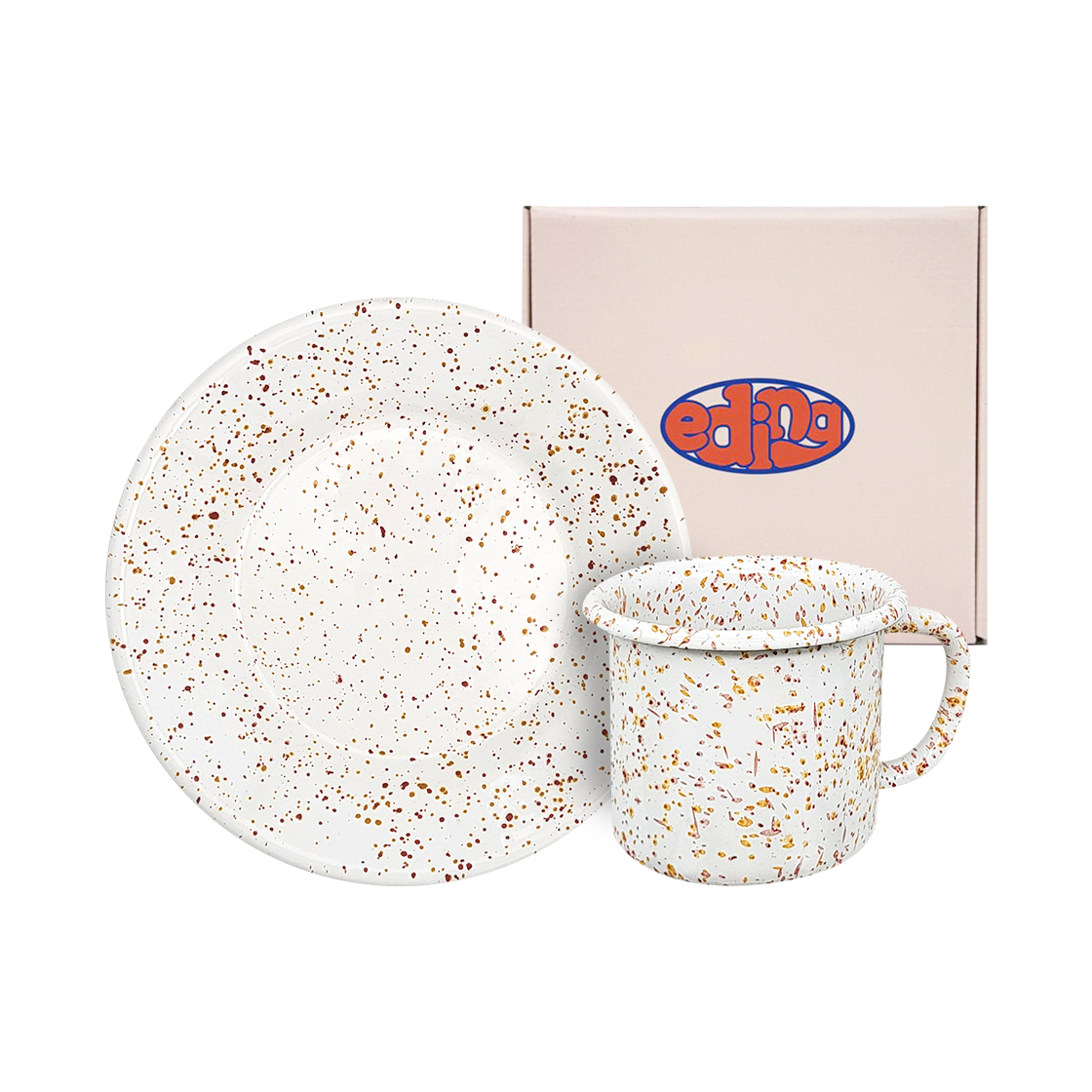 에딩 밀키웨이 플레이트21+머그컵L 하바나 레드 gift set(Eding Milkyway Plate Mug Gift Set Havana Red)