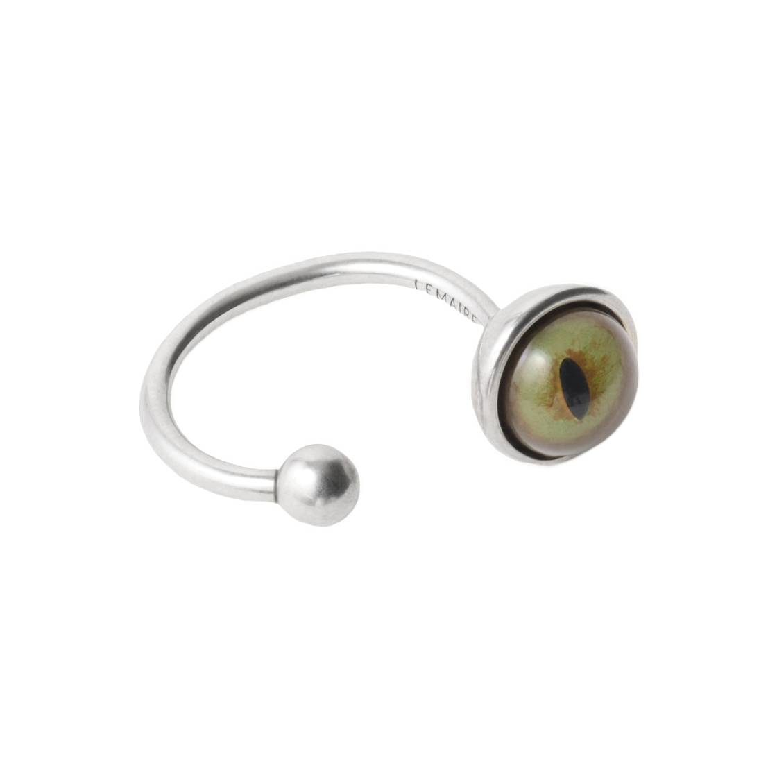 JW0071-LO036-613 Lemaire Cat Eye Rattle Ring Water Green