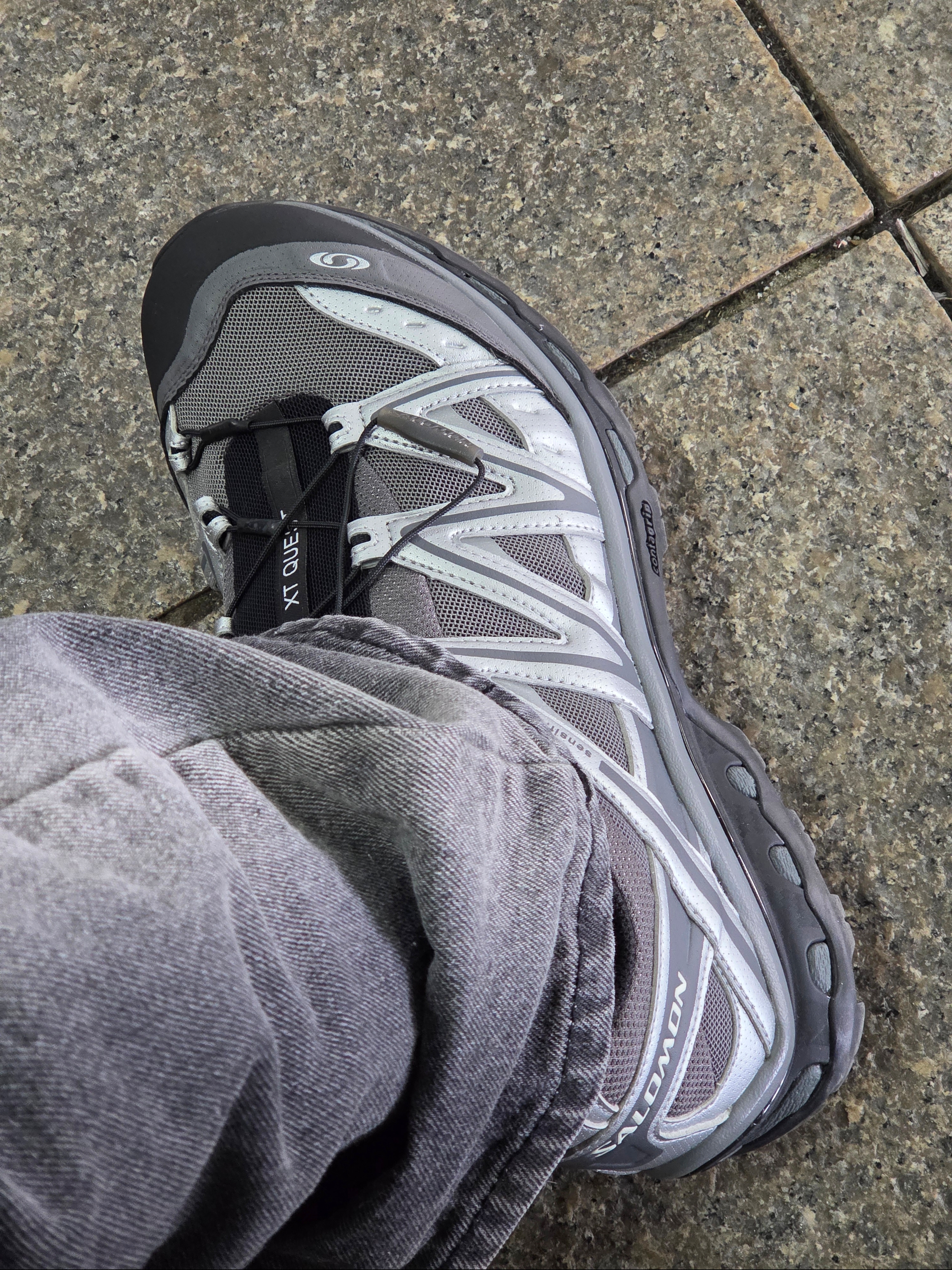 Salomon XT-Quest Black Silver, Heisan Wire Carabiner - Yellow 착용 스타일 - 5